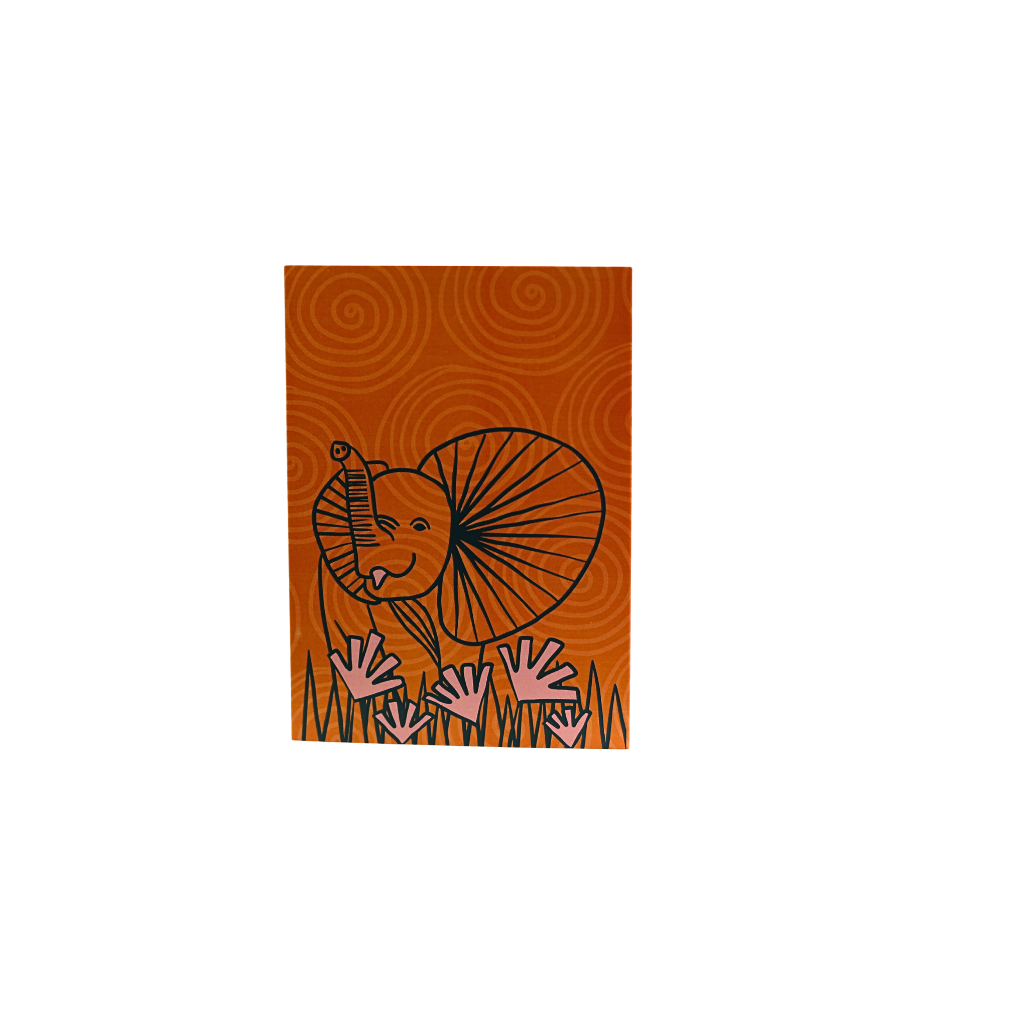 Elephant Calf Little Wildlings Greeting Cards in Orange