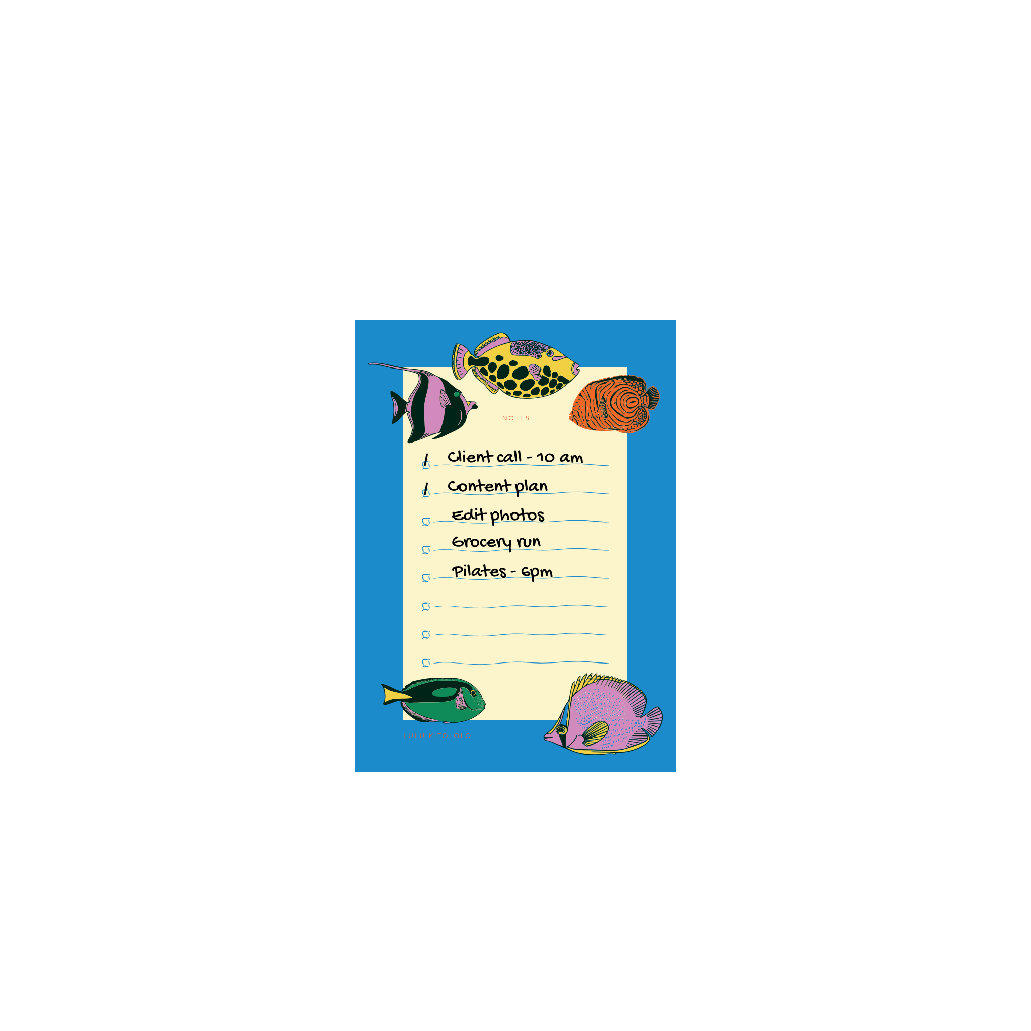 Fish Checklist Notepad