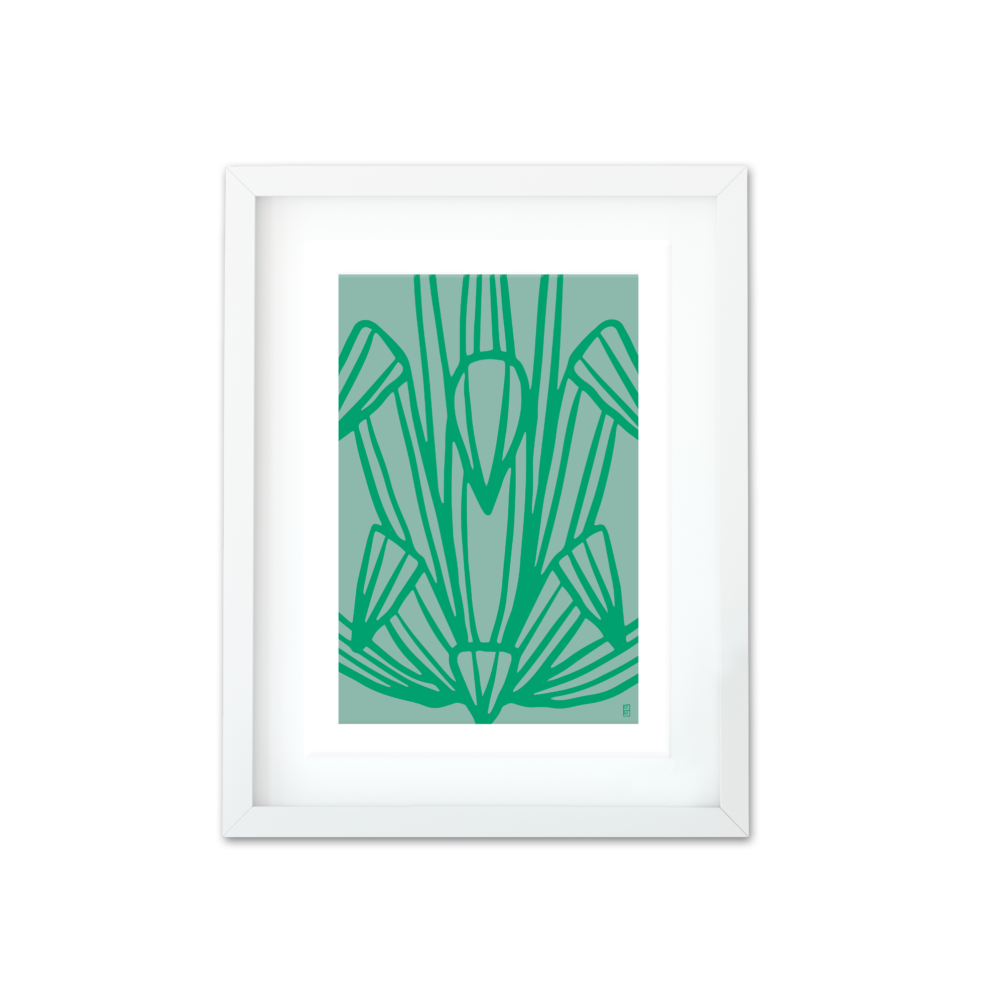 AGAVE POP A3 ART PRINT IN GREEN by Lulu Kitololo