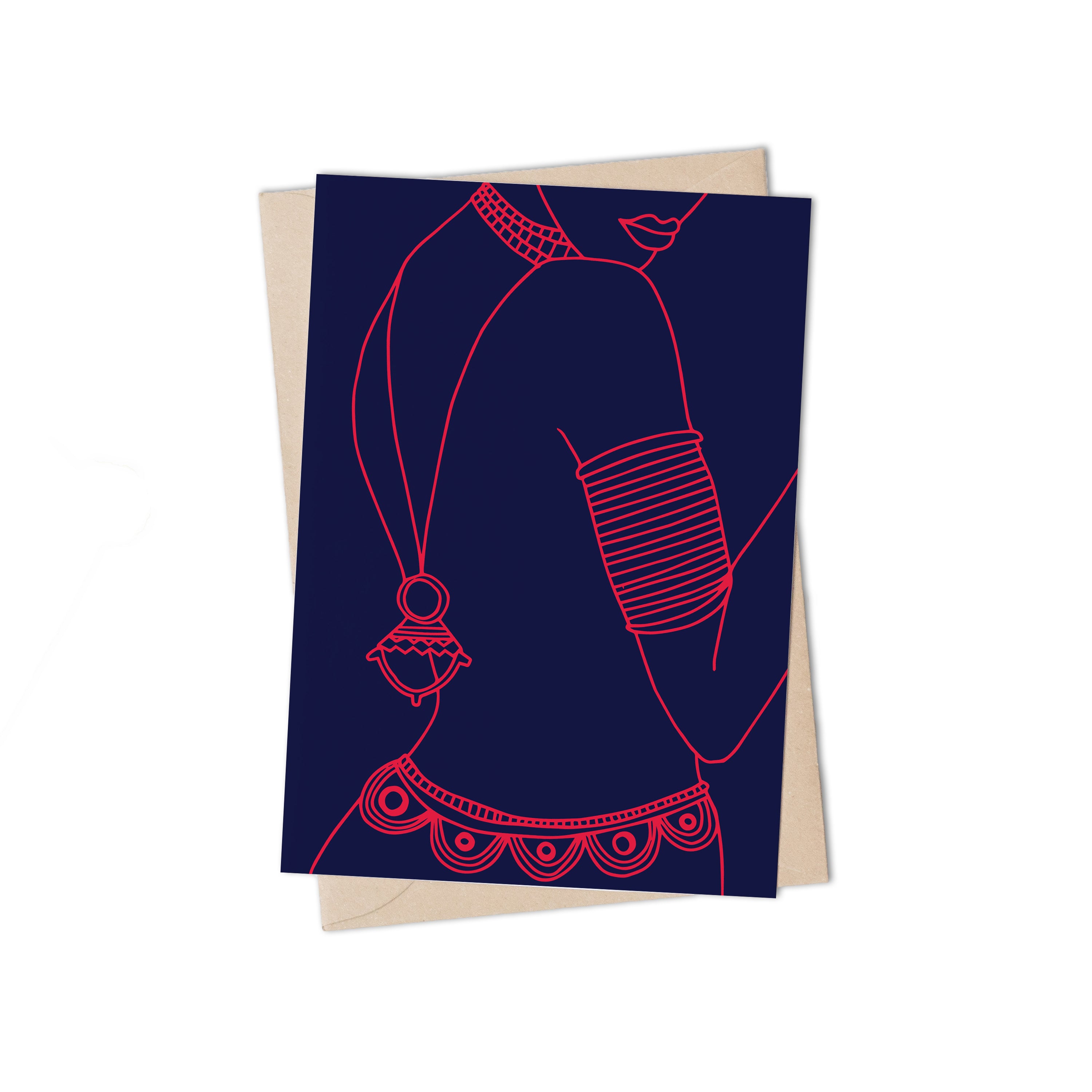 African Artyfacts Midnight Greeting Card by Luklu Kitololo