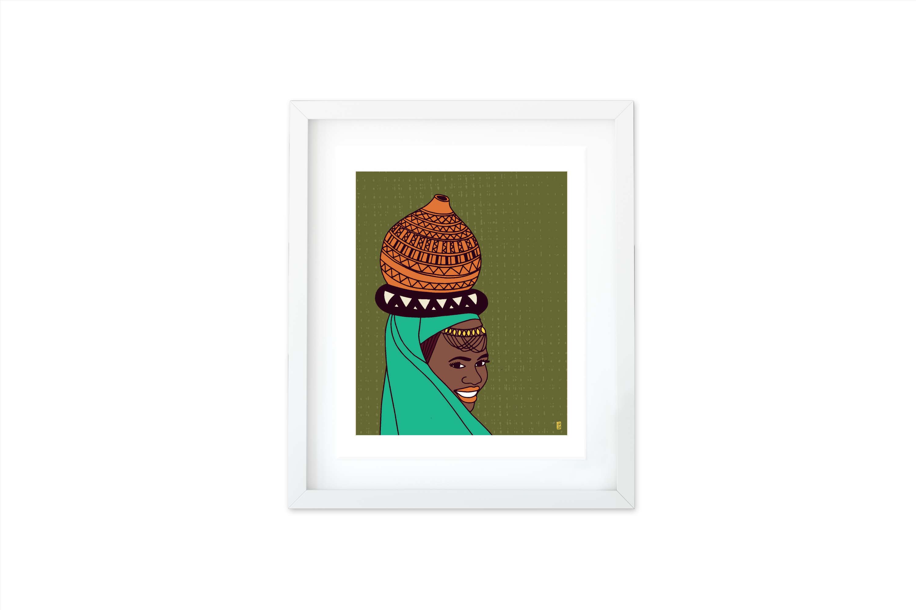Aquarius Zodiac Sign 8 by 10 Art Print By Lulu Kitololo