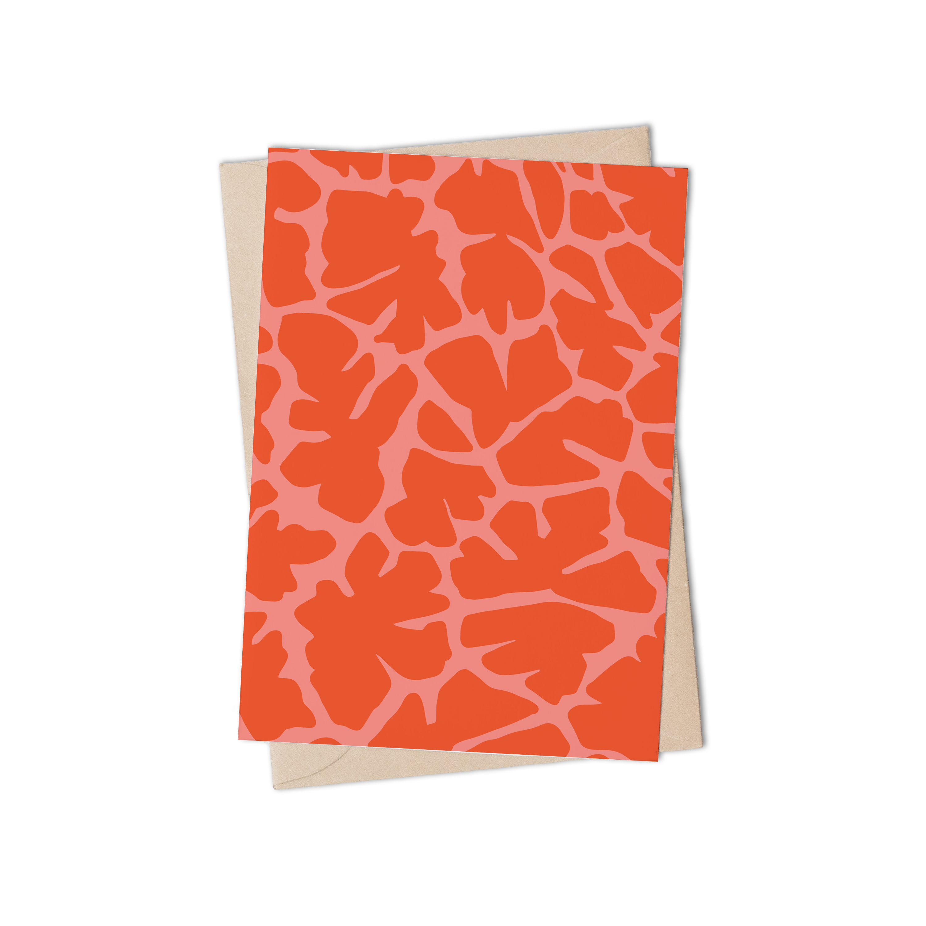 GIRAFFE PATTERN GREETING CARD IN RED by Lulu Kitololo