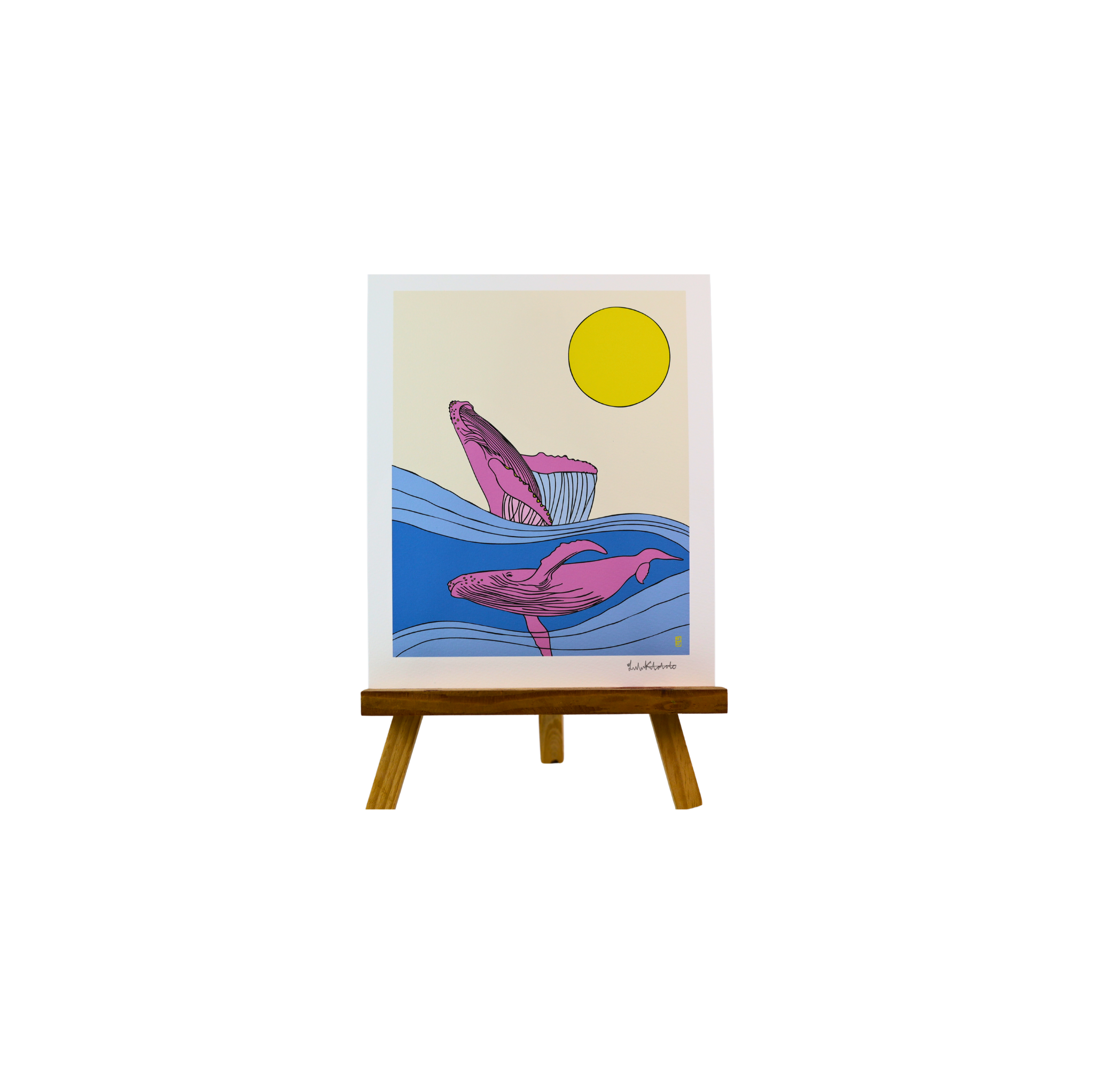 HumpBack Whale 8 by 10 Art Print in White