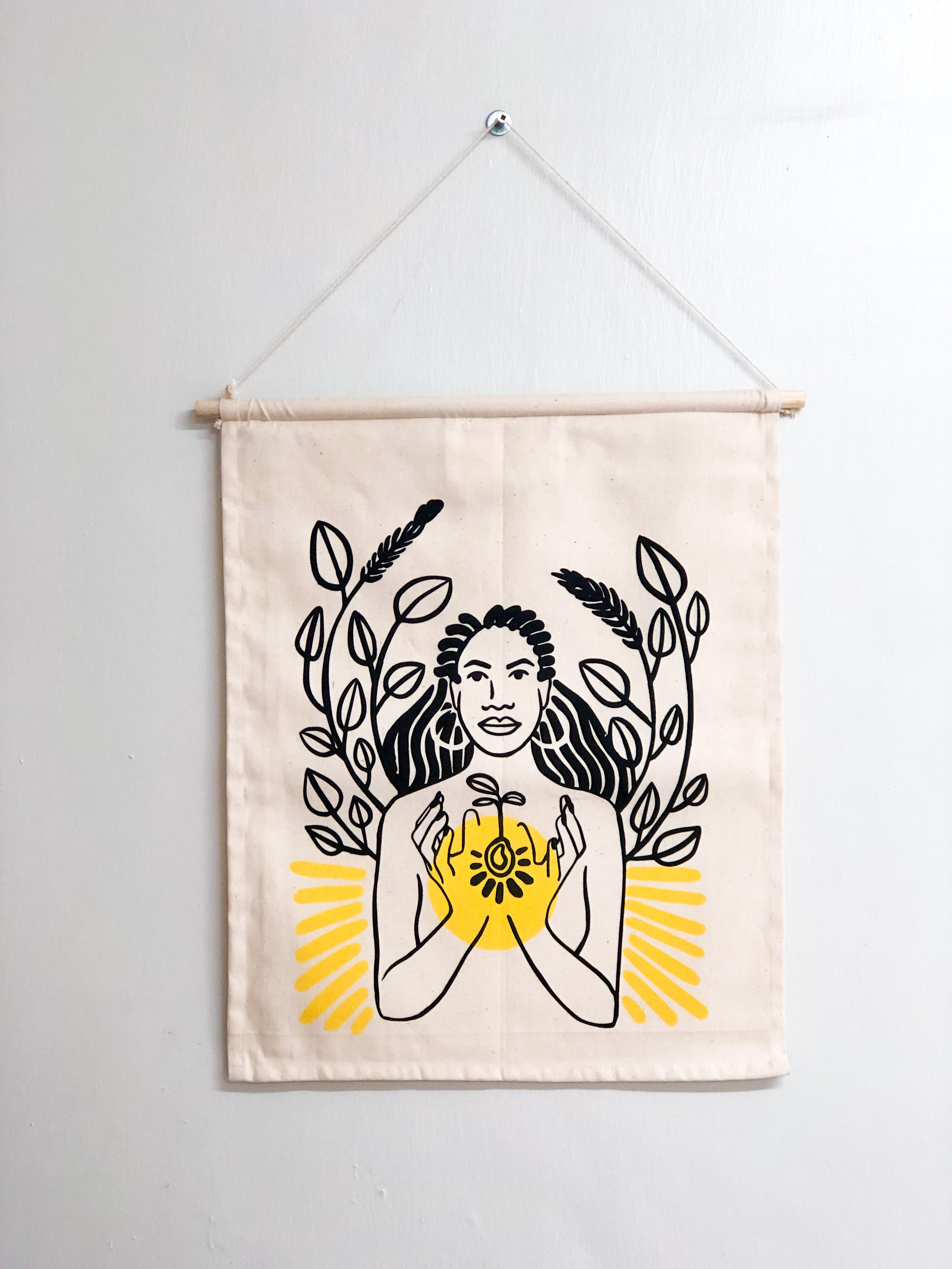 Seeds Cradle Orange Wall Hanging