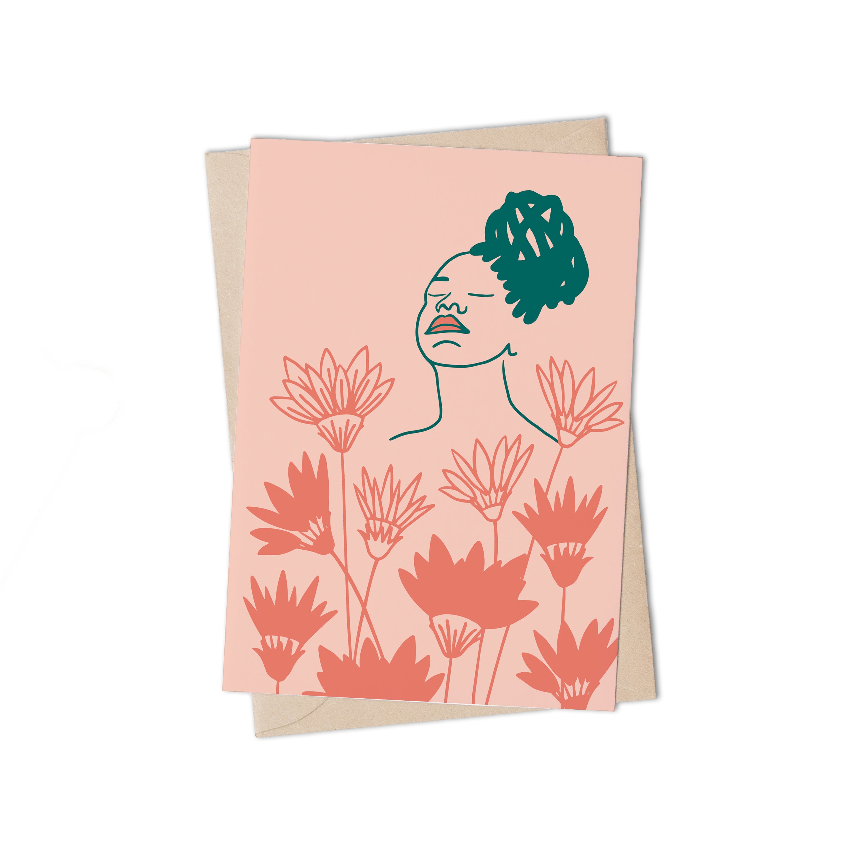 Love face Pink Greeting Card