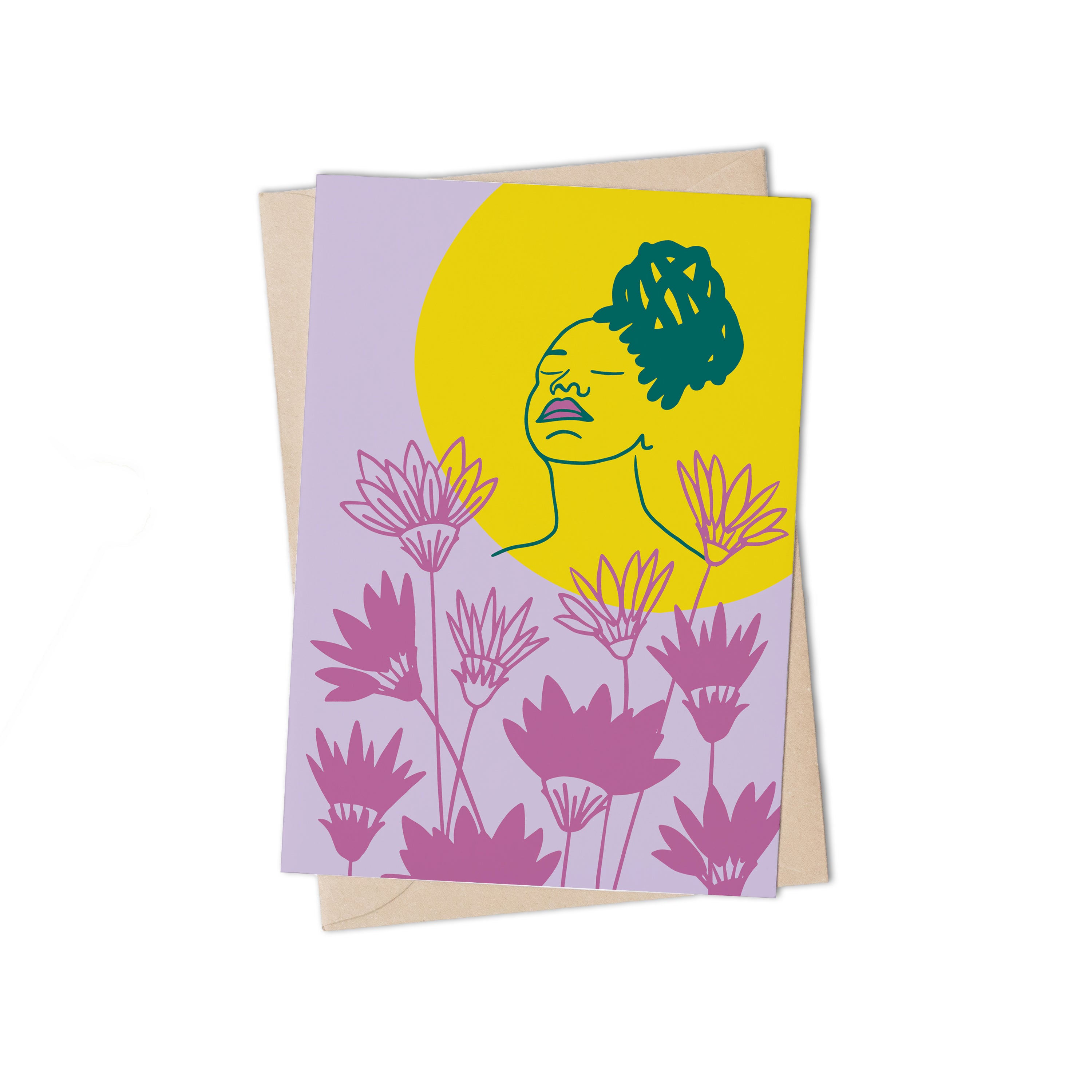 Love Face Purple Greeting Card by Lulu Kitololo