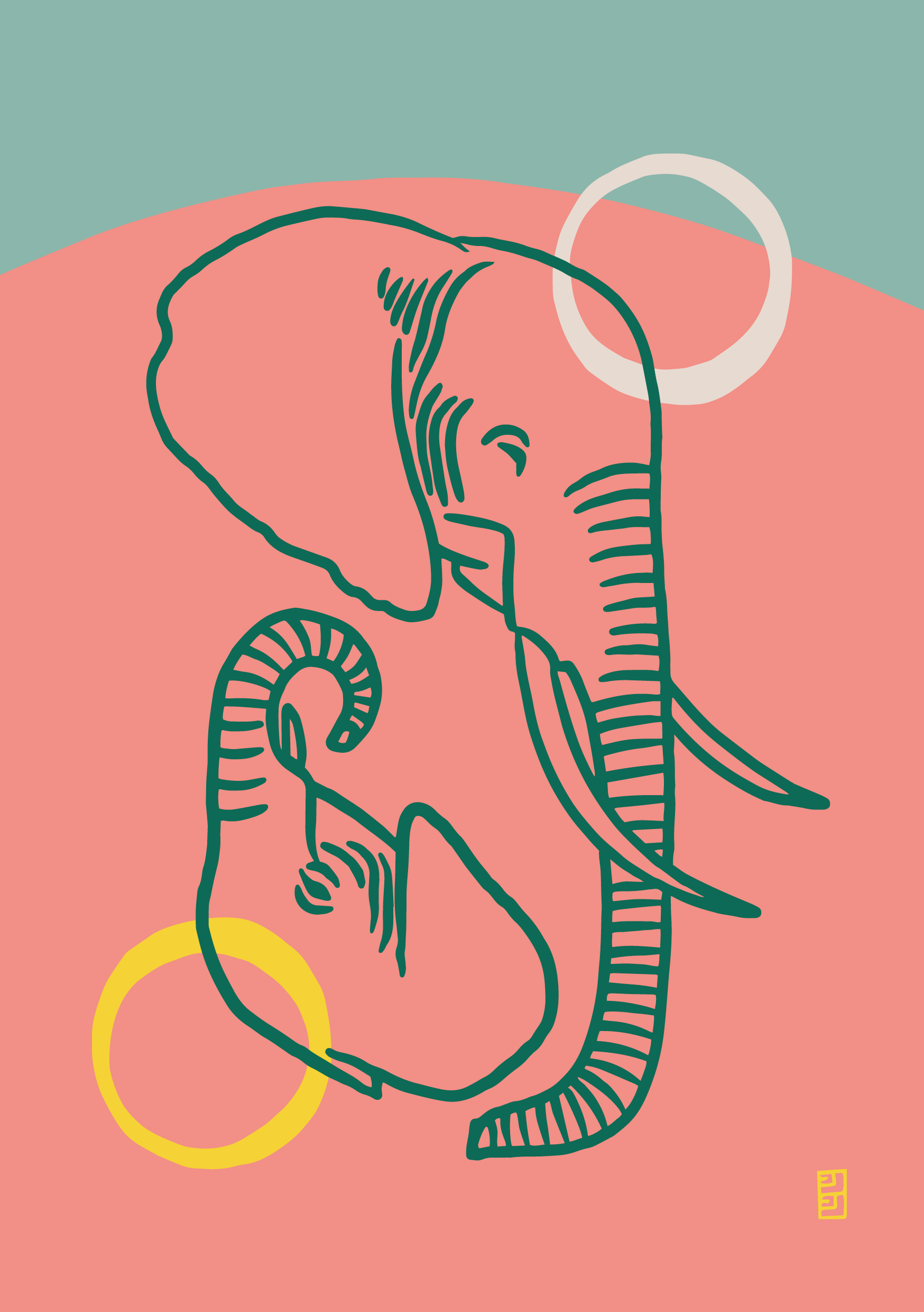 Mama Elephant + Calf Pocket Notebook By Lulu Kitololo