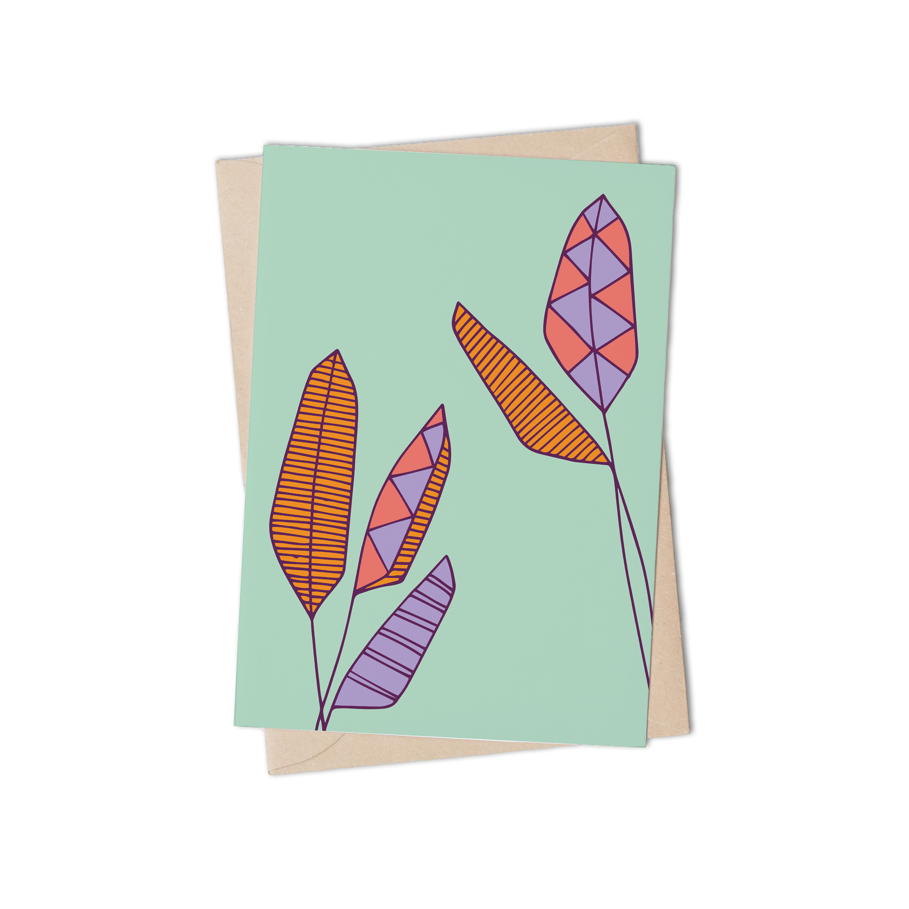 PALMS GREETING CARD IN SEA GREEN by Lulu Kitololo