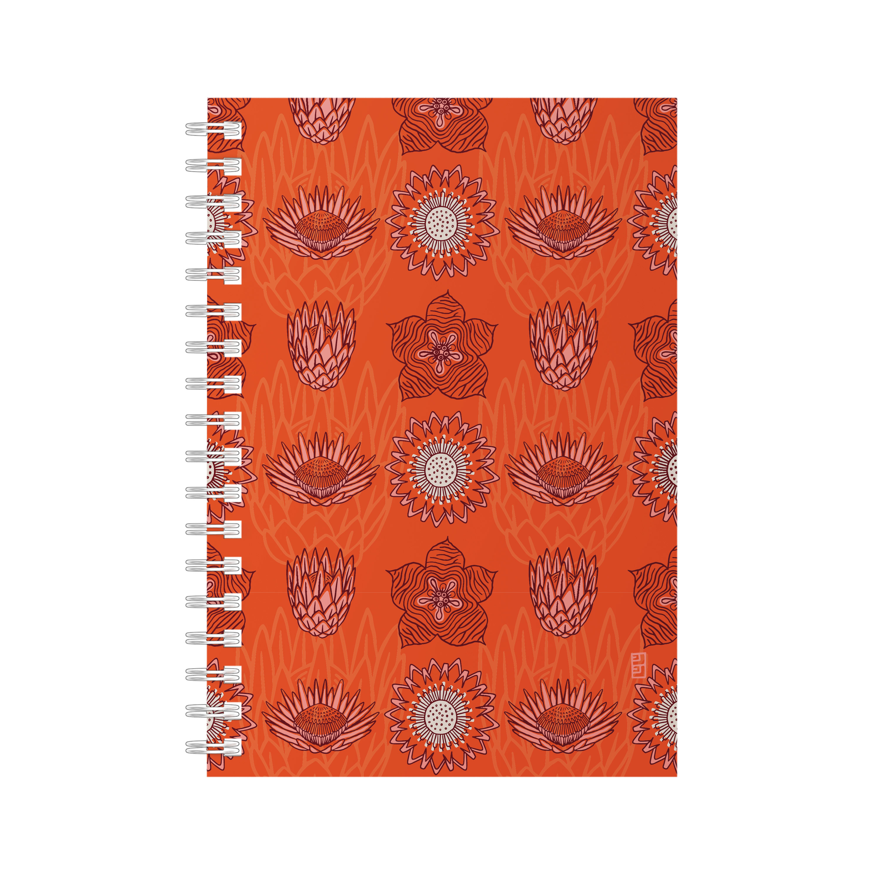 PROTEA PATTERN SPIRAL BOUND NOTEBOOK by Lulu Kitololo