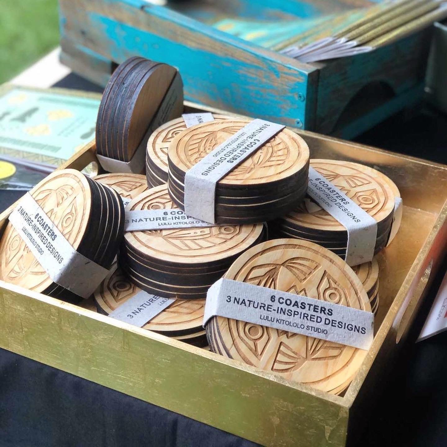 Recycled Wooden Coasters by Lulu Kitololo