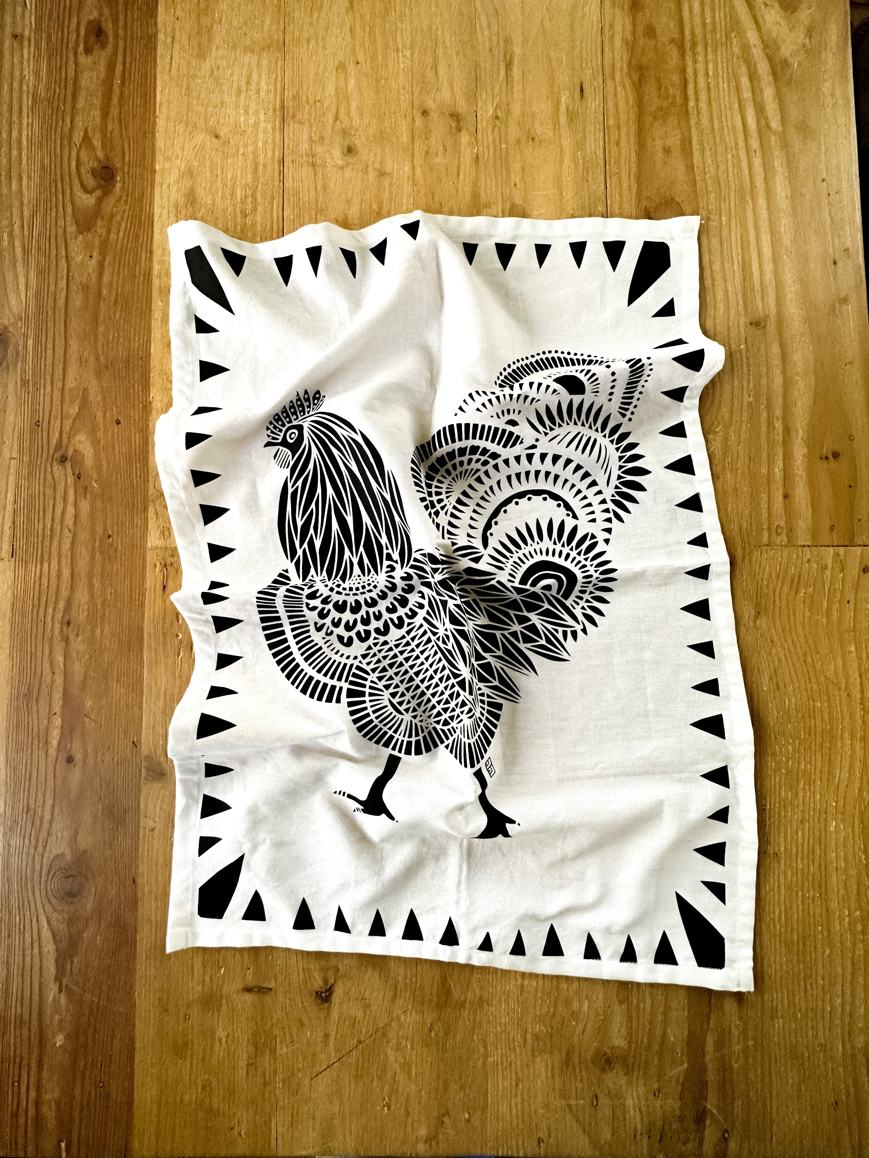 Rooster Tea Towel By Lulu Kitololo