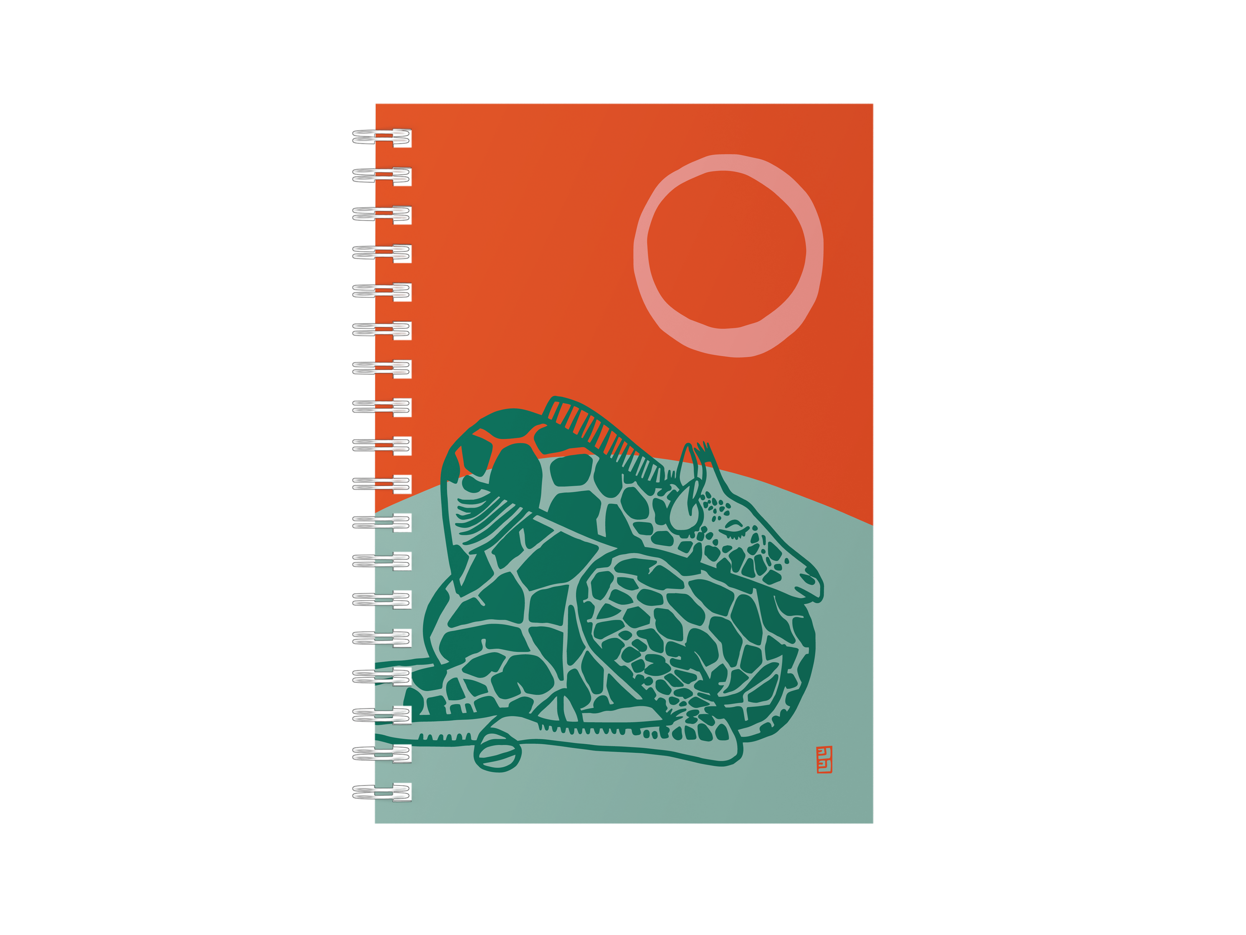SLEEPING GIRAFFE SPIRAL BOUND NOTEBOOK by Lulu Kitololo