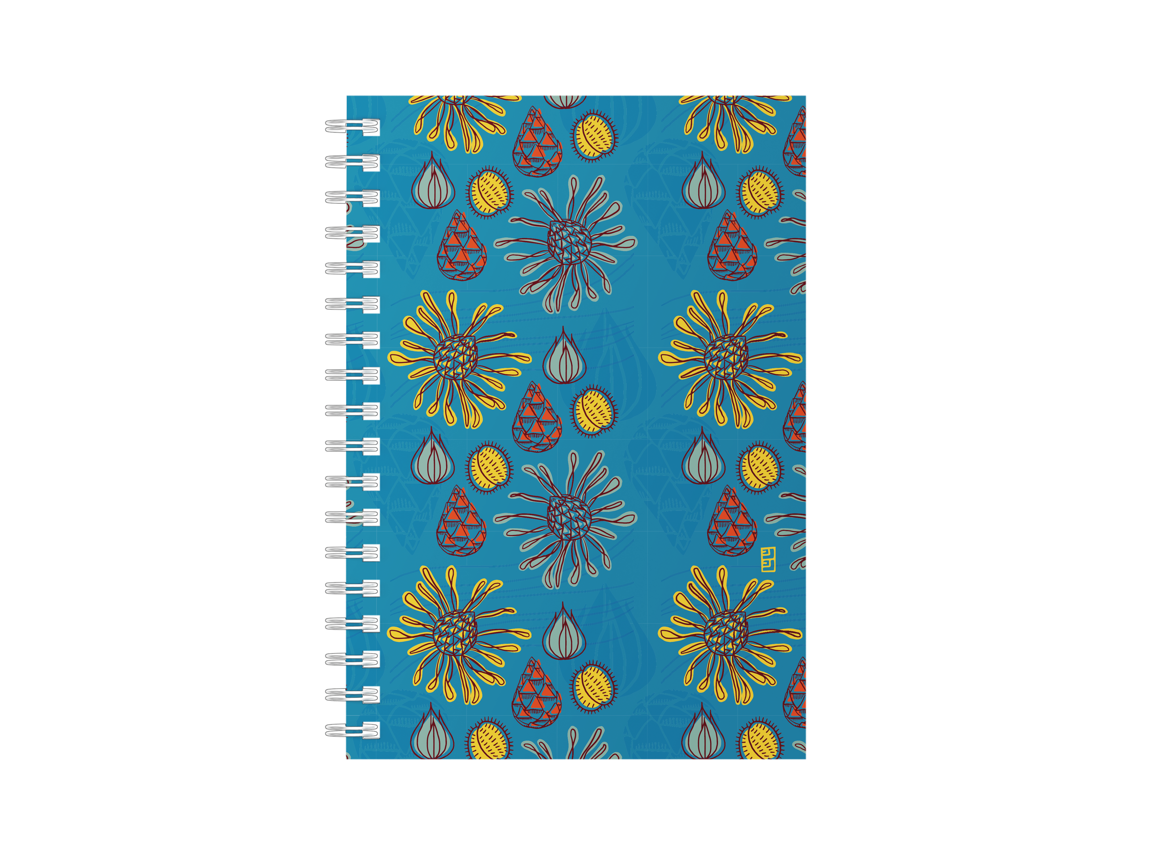 SPINNING TOP PATTERN SPIRAL BOUND NOTEBOOK by Lulu Kitololo