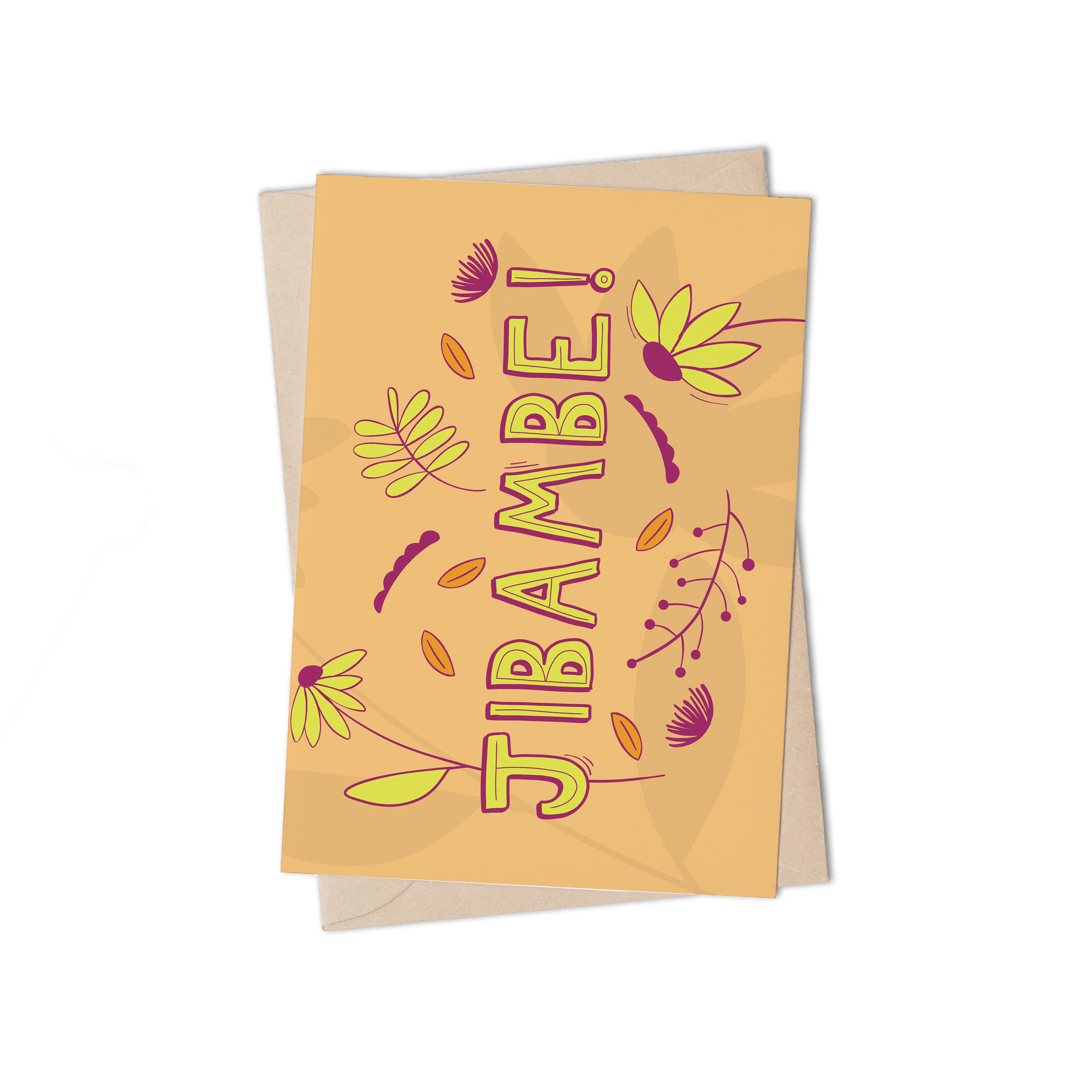 Swahili phrases Jibambe Greeting Card By Lulu Kitololo