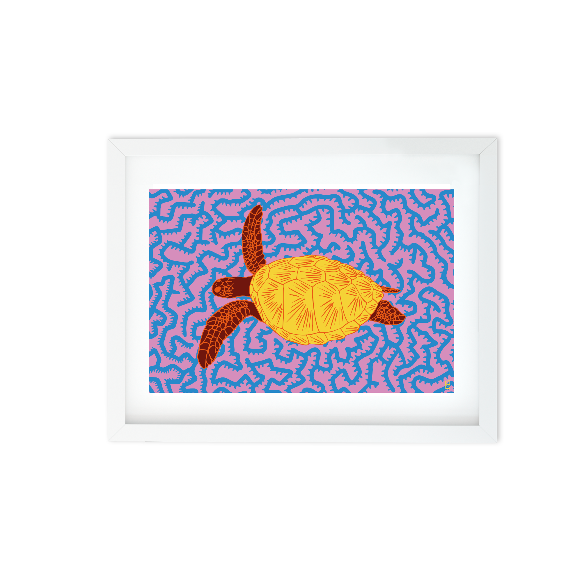 Turtle A3 Print In Purple By Lulu Kitololo