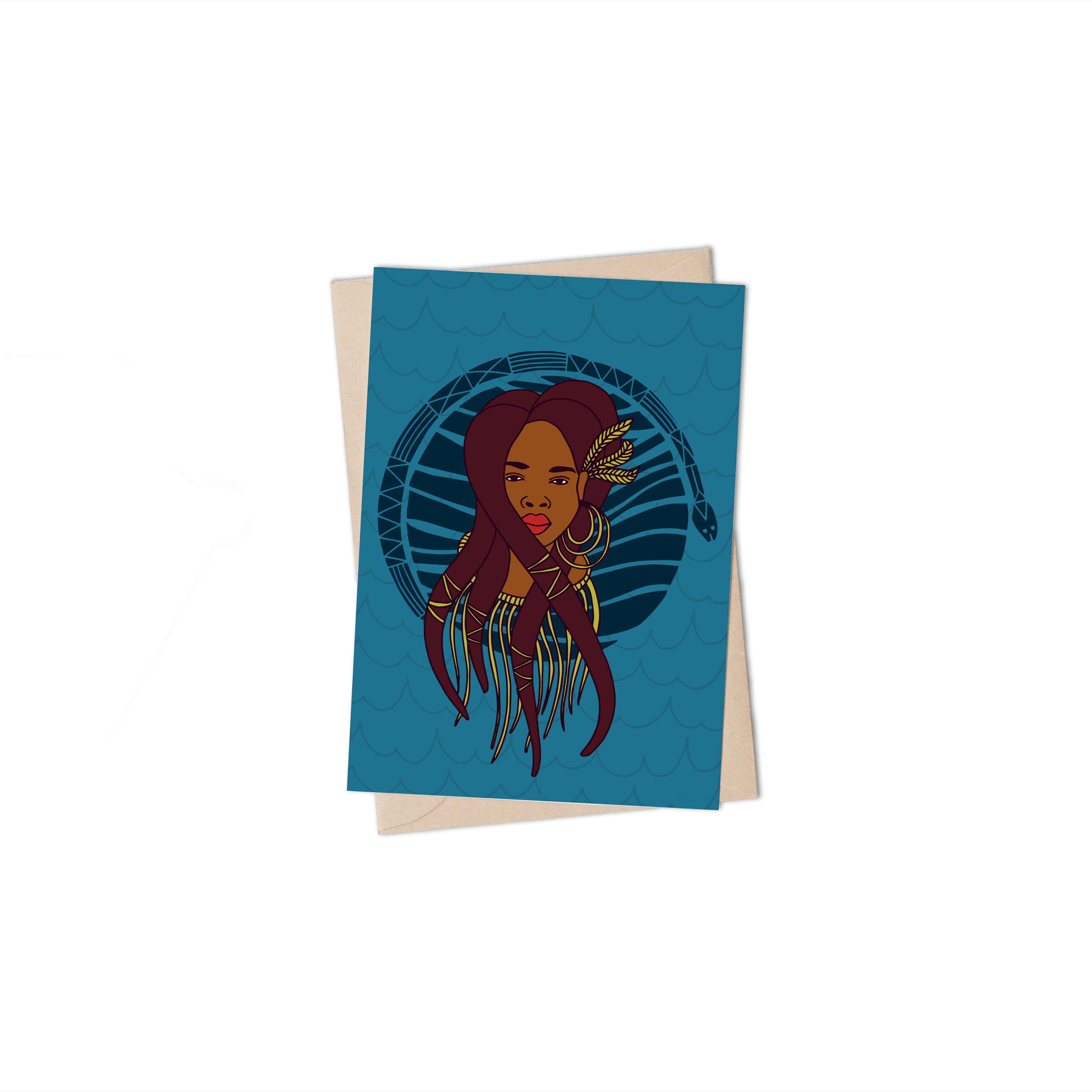 Yemoja greeting Card by Lulu Kitololo