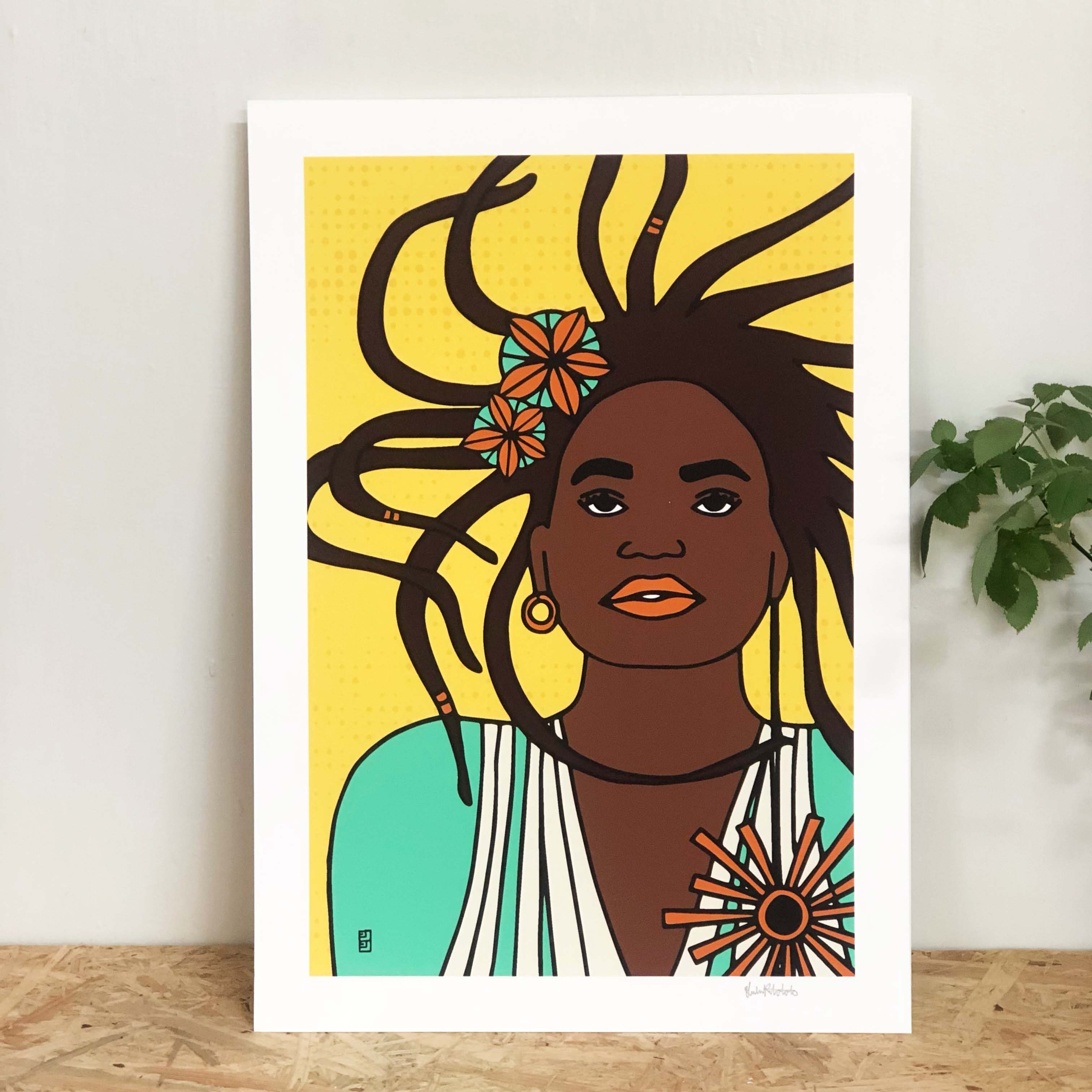 Zodiac Sign Leo A3 Art Print by Lulu Kitololo