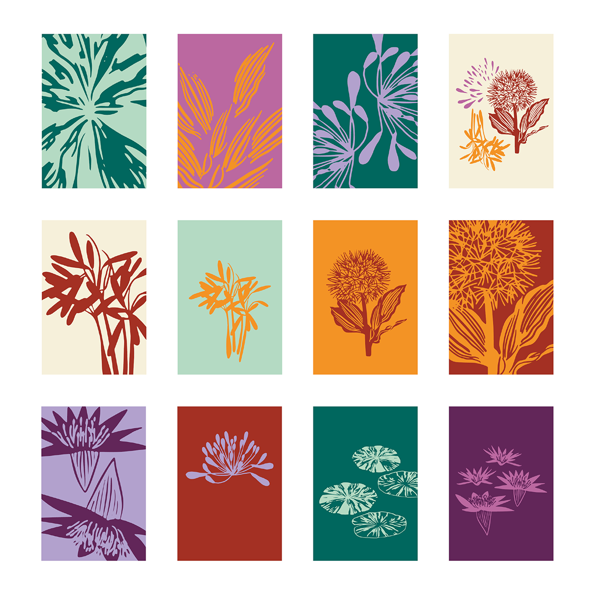 AFRICAN LILIES NOTECARD SET by Lulu Kitololo