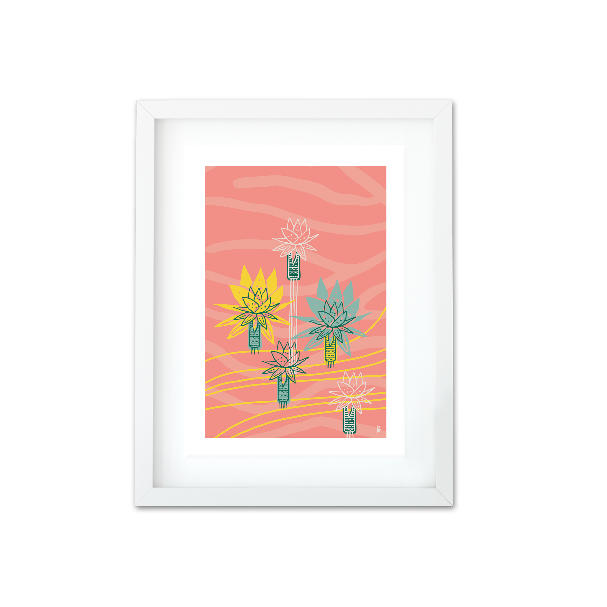 ALOE 2 WAYS A3 ART PRINT IN PINK by Lulu Kitololo