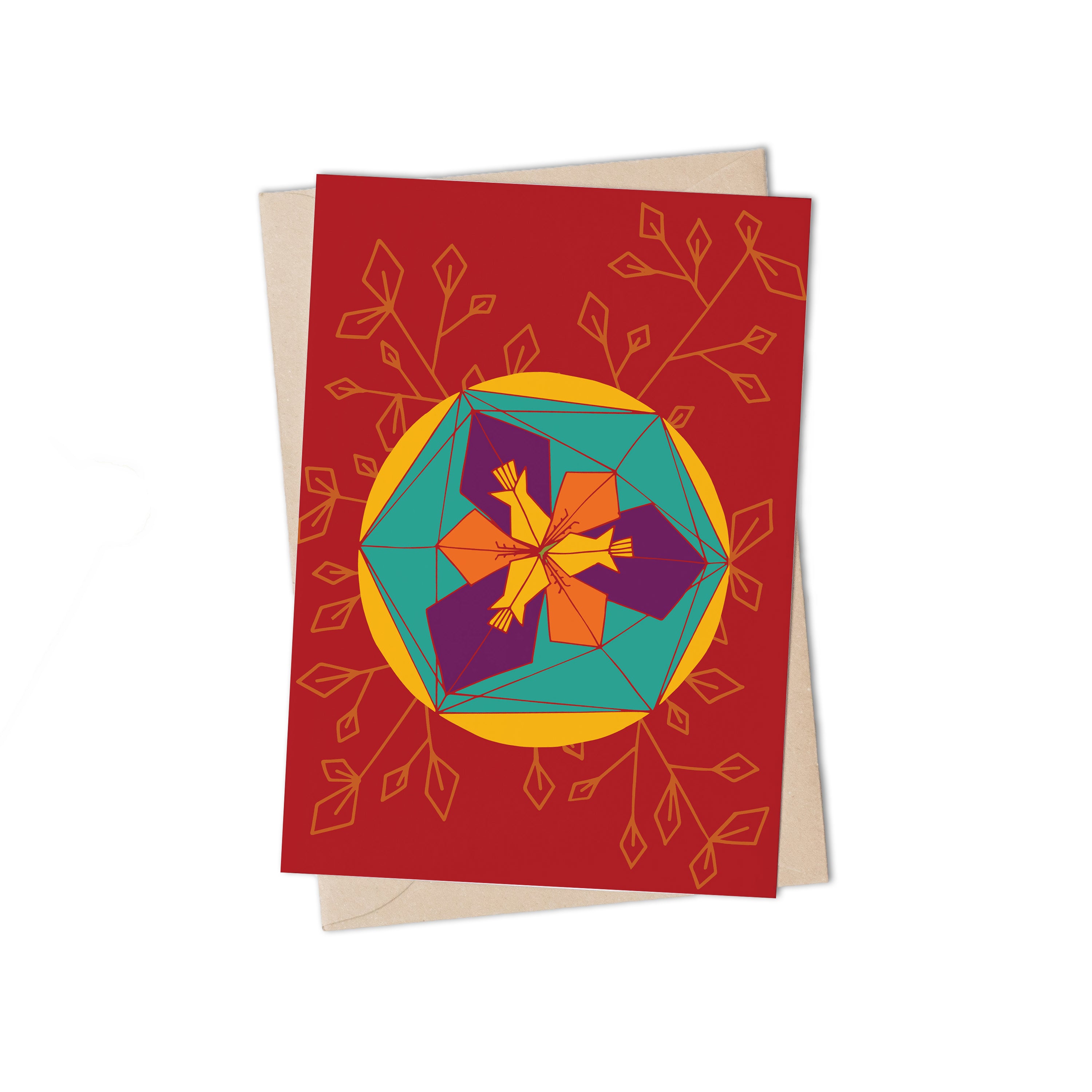 African Flowers Iris Greeting Card by Lulu Kitololo