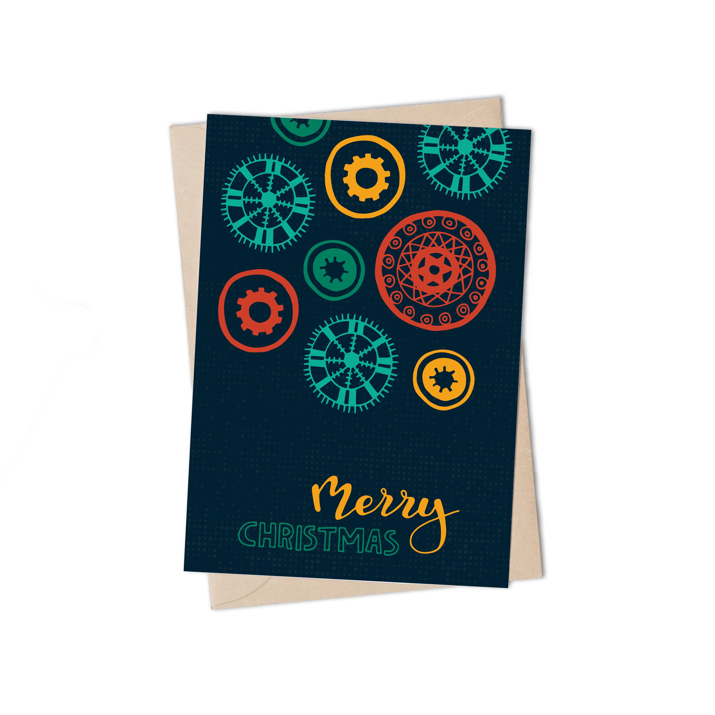 African Snowflakes Navy Greeting Card by Lulu Kitololo