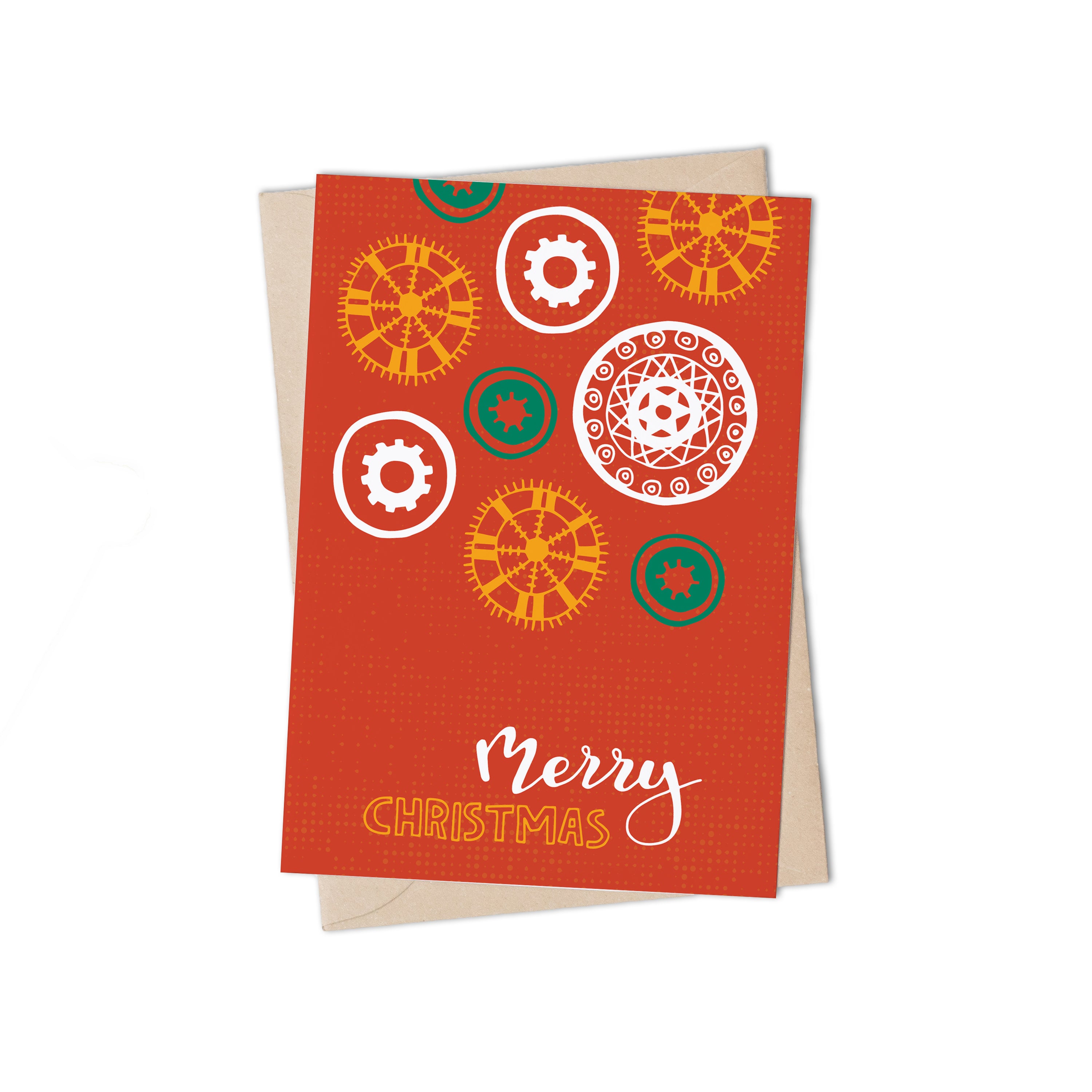 African Snowflakes Red Greeting Card by Lulu Kitololo