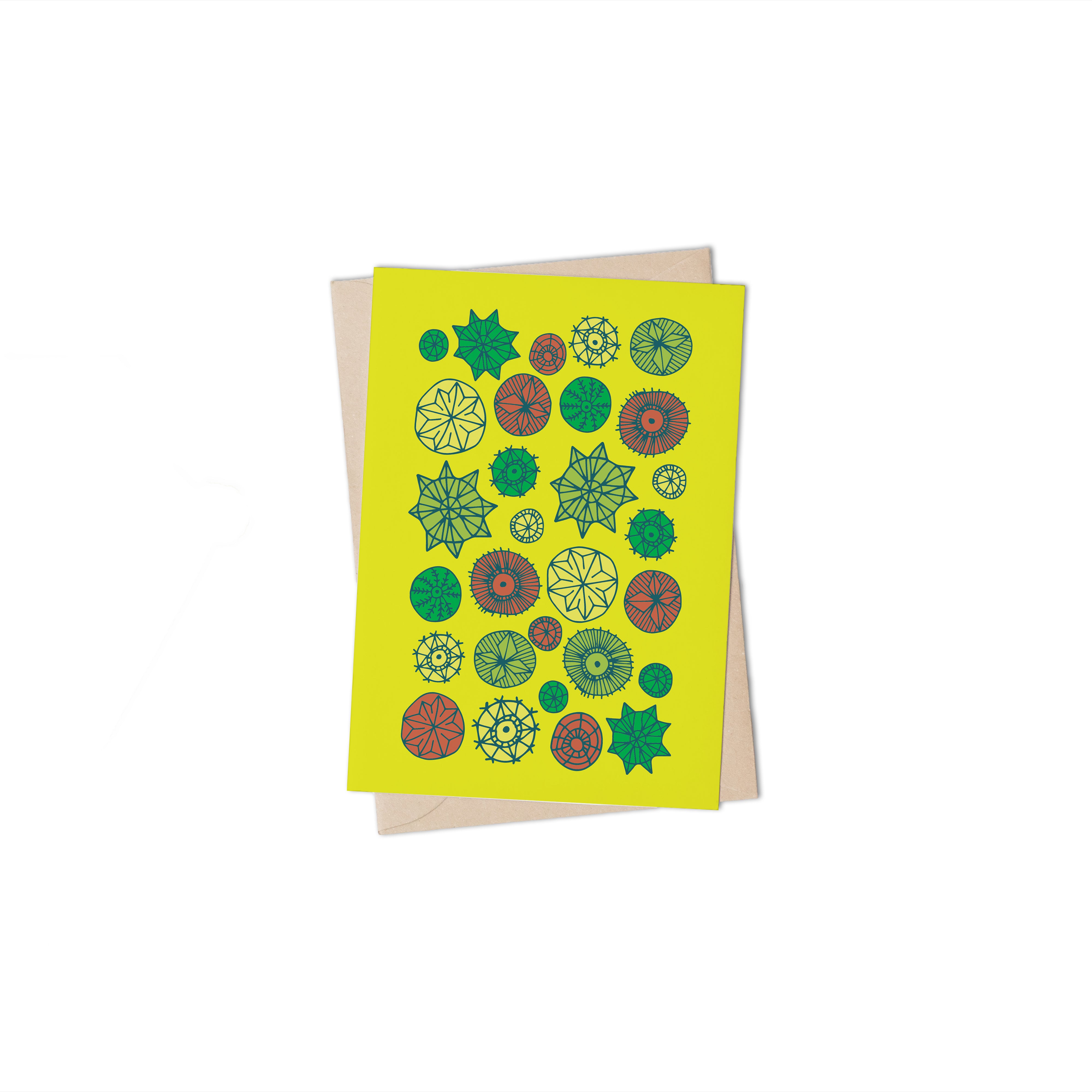 Cacti in the sun Greeting card In Yellow by Lulu Kitololo