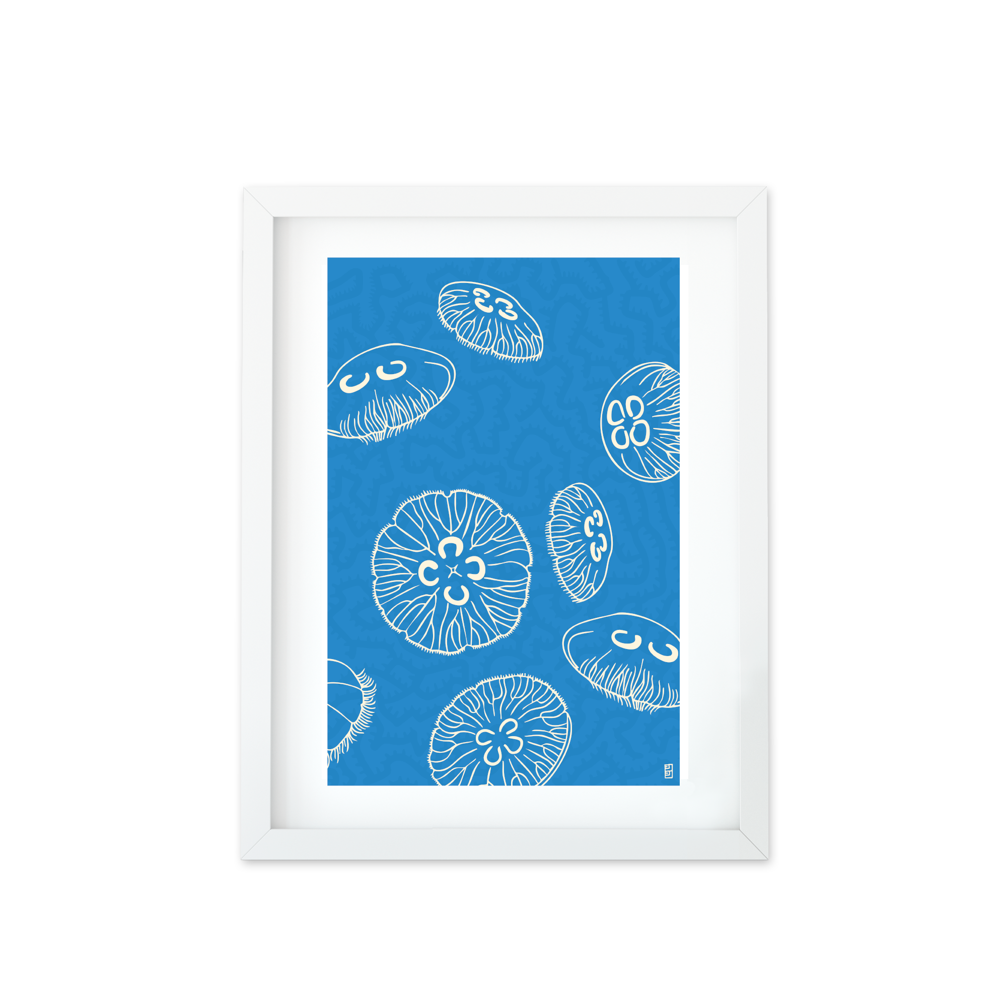 Clear Jellies A3 Art Print In Blue By Lulu Kitololo
