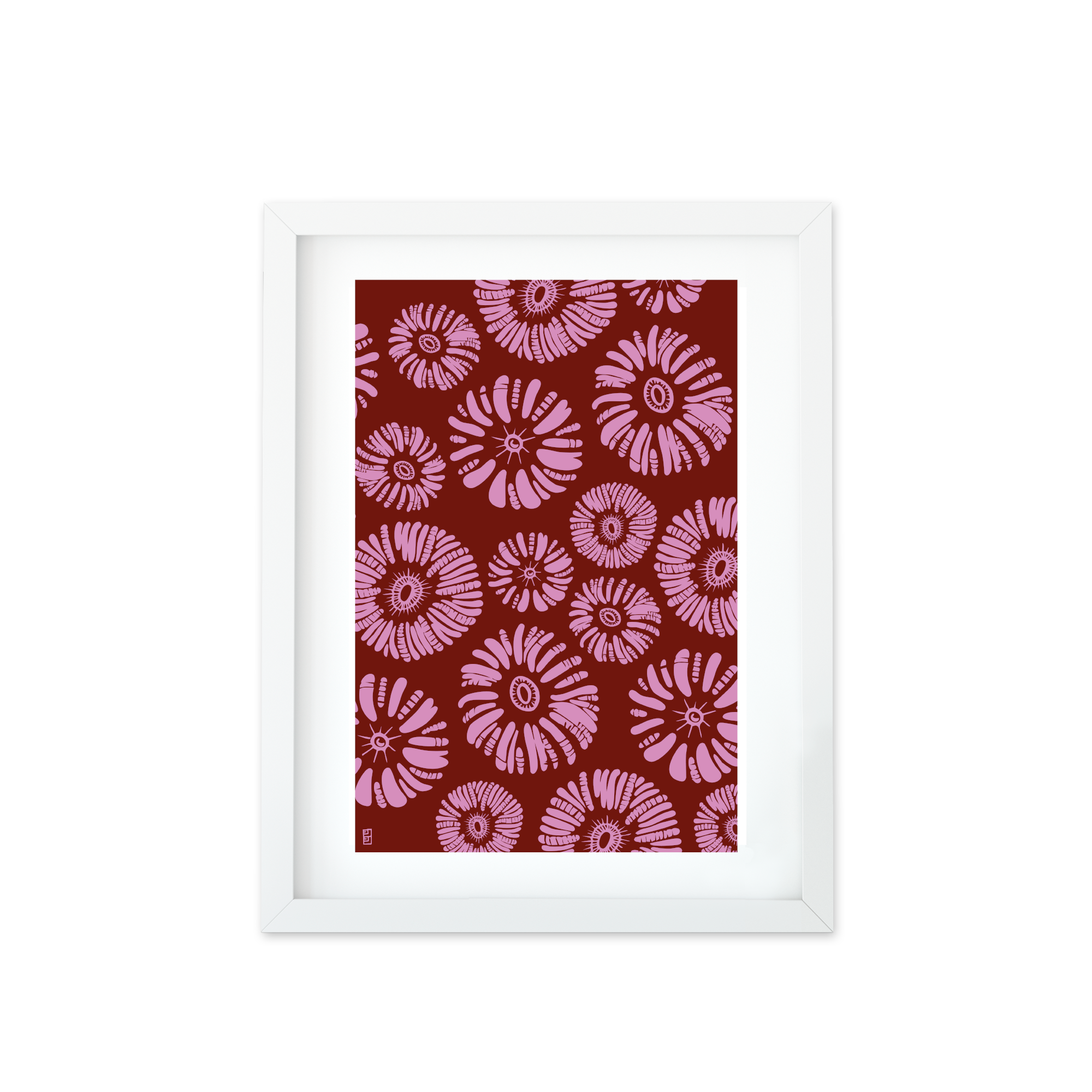 Coral Celebration A3 Print in Brown By Lulu Kitololo