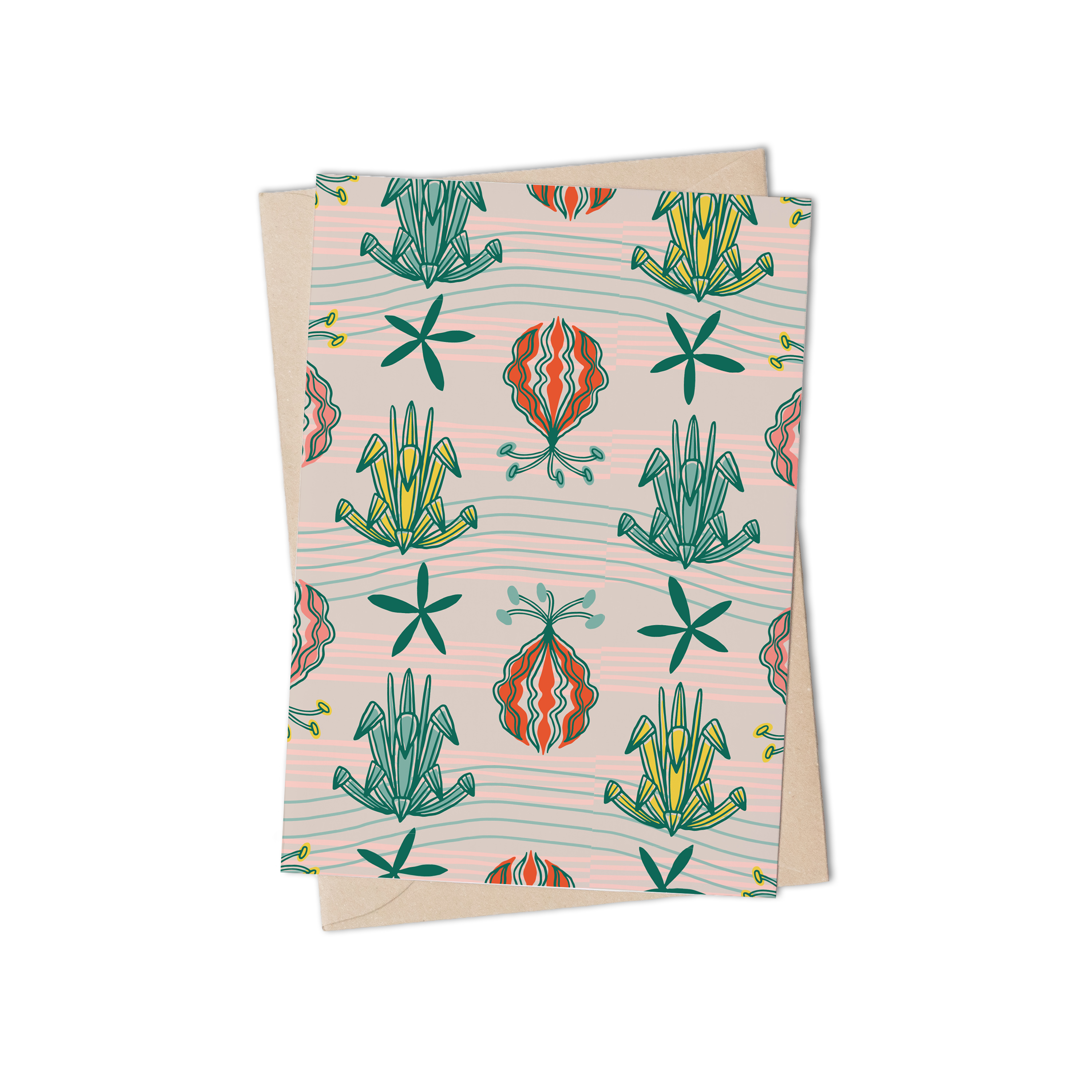 FLAMING AGAVE GREETING CARD By Lulu Kitololo