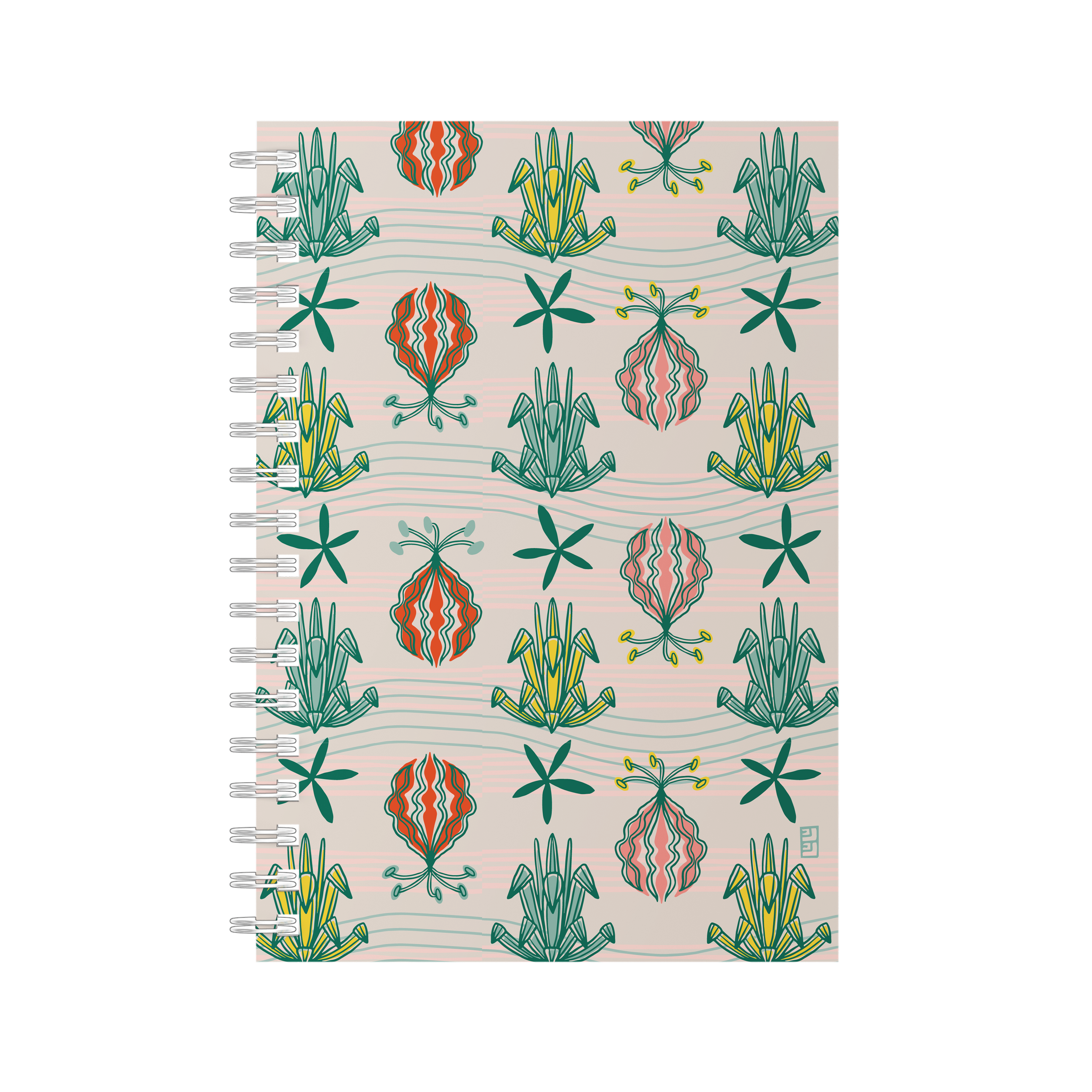 FLAMING AGAVE SPIRAL BOUND NOTEBOOK by Lulu Kitololo