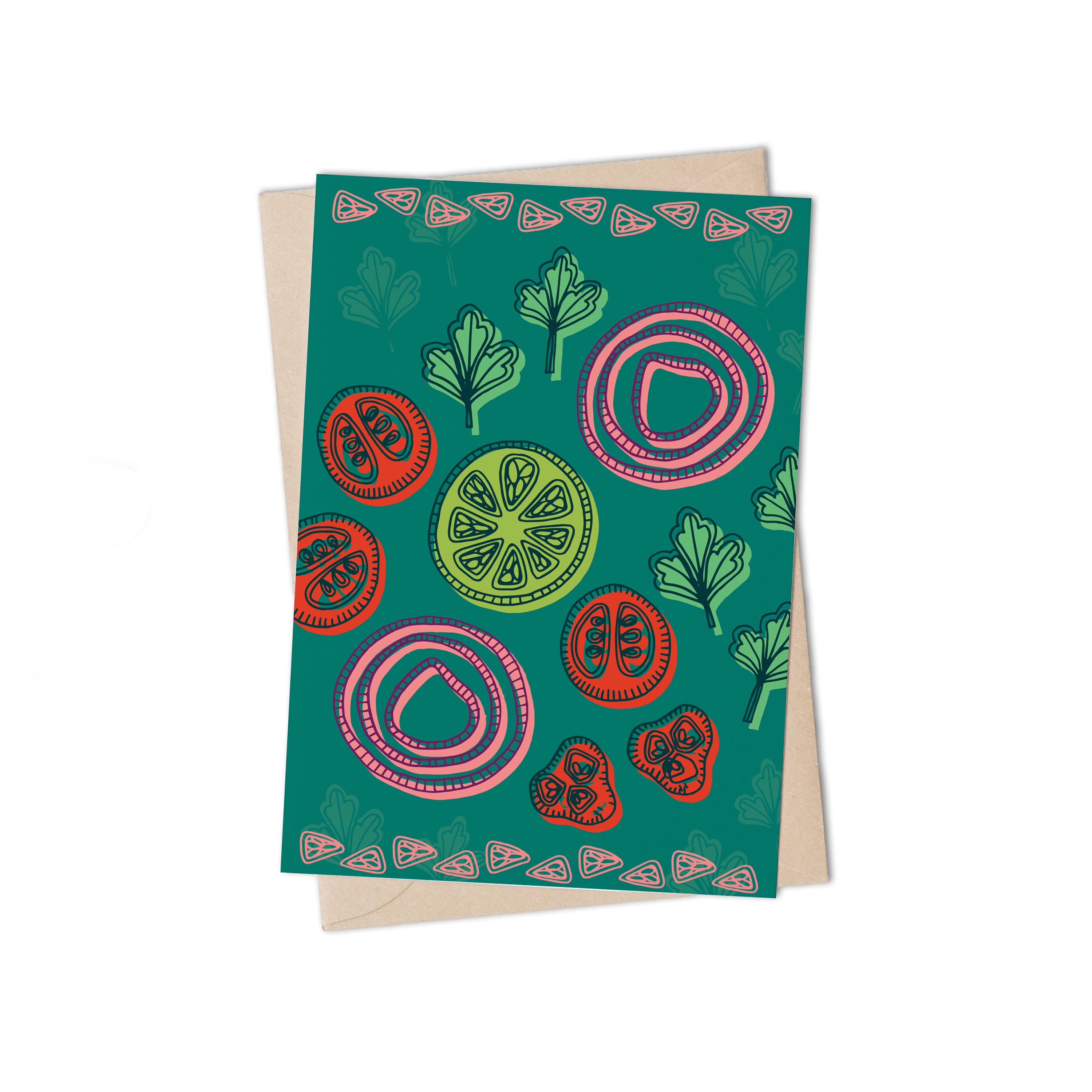 Foodie African Salsa Greeting Card by Lulu Kitololo
