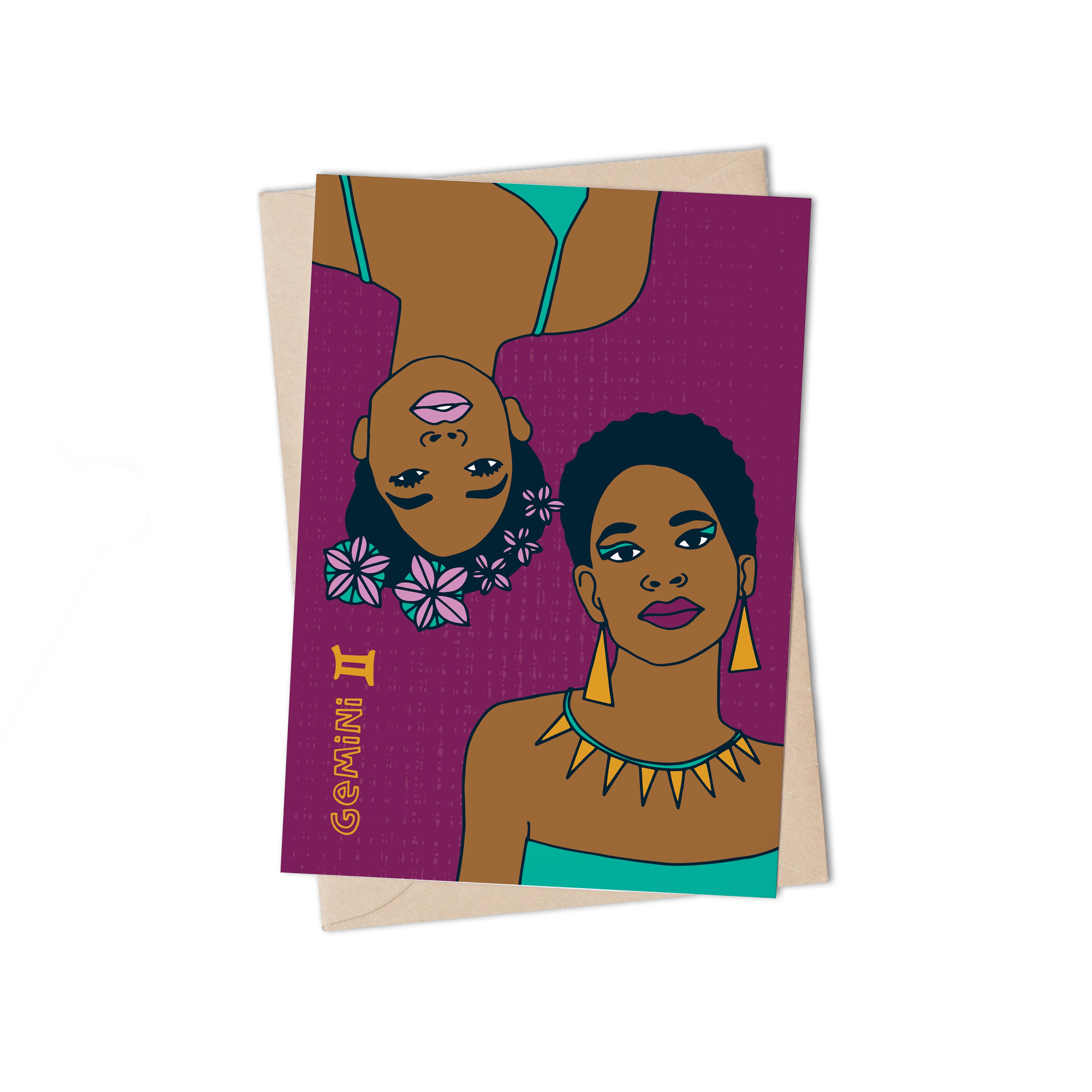 Zodiac Sign Gemini Greeting Card