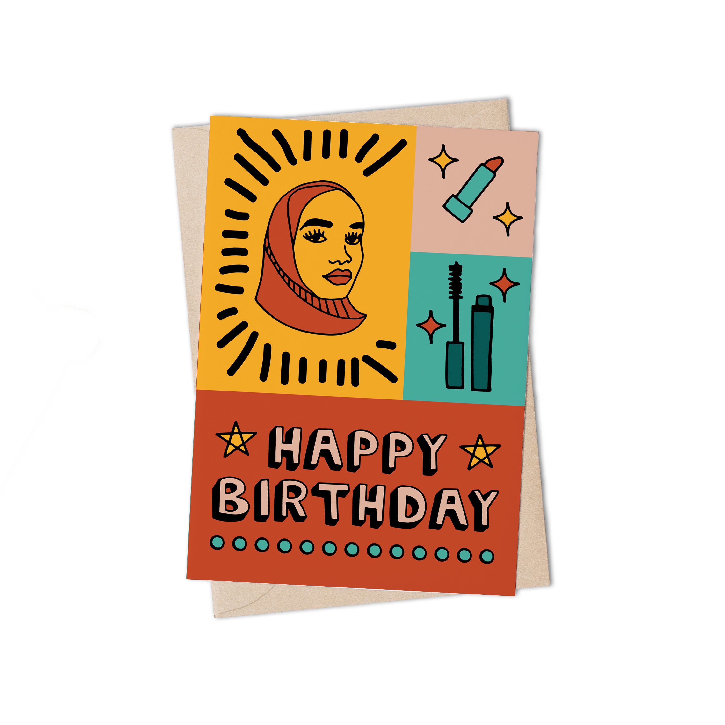 Barbershop Birthday Hijabi Lady Greeting Card By Lulu Kitololo