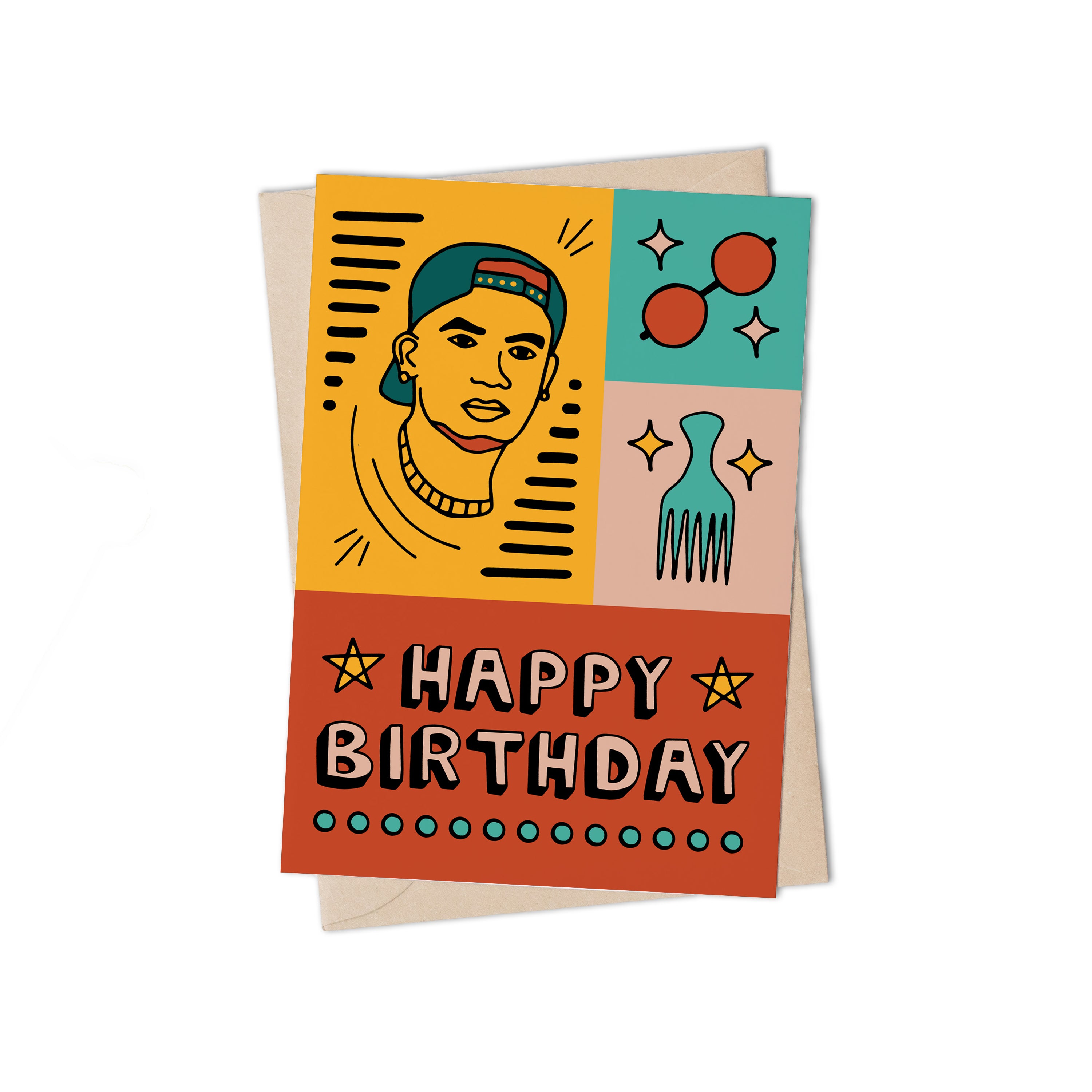 Happy Birthday Cool kid Greeting Card by Lulu Kitololo