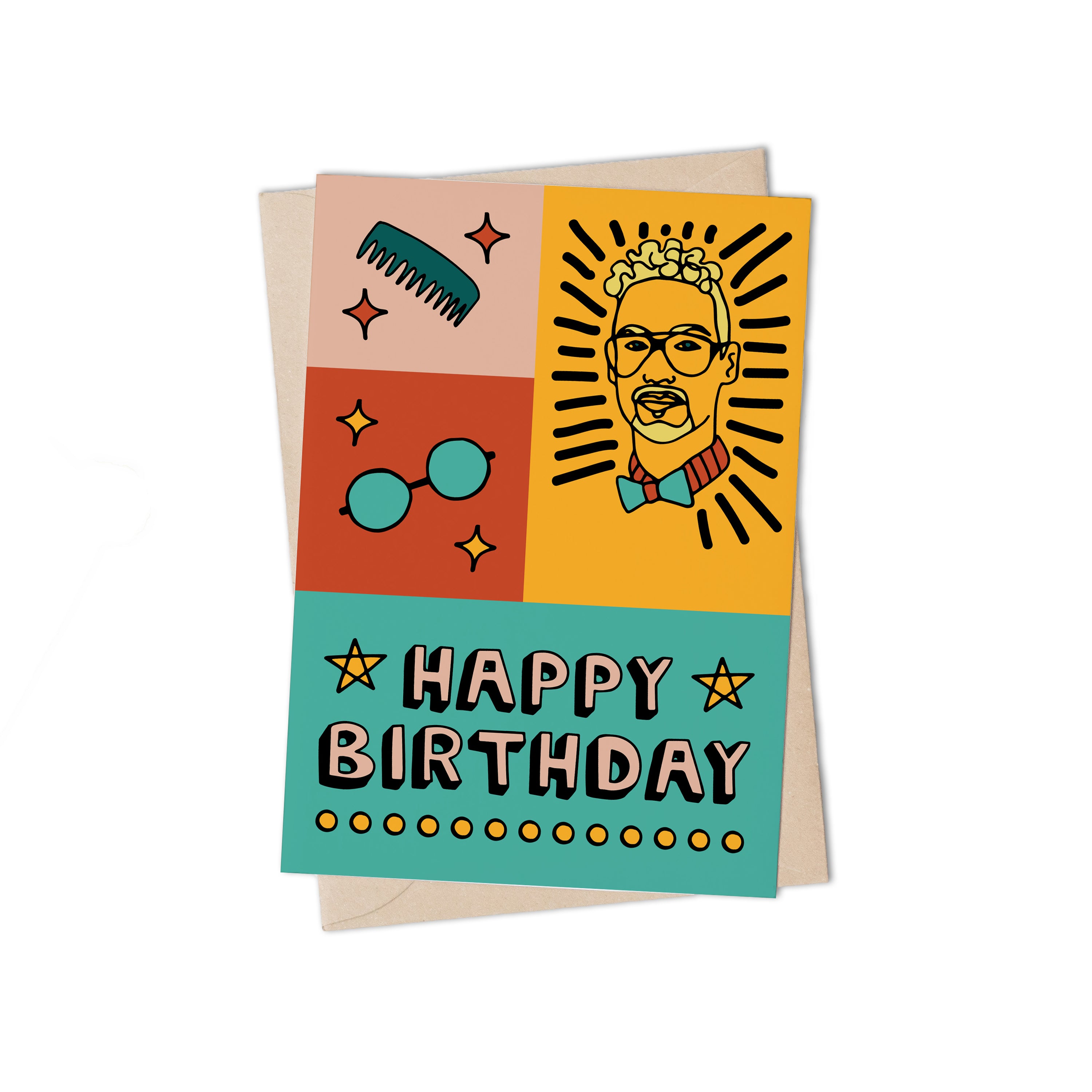 Happy Birthday Dapper Gent Greeting Card by Lulu Kitololo