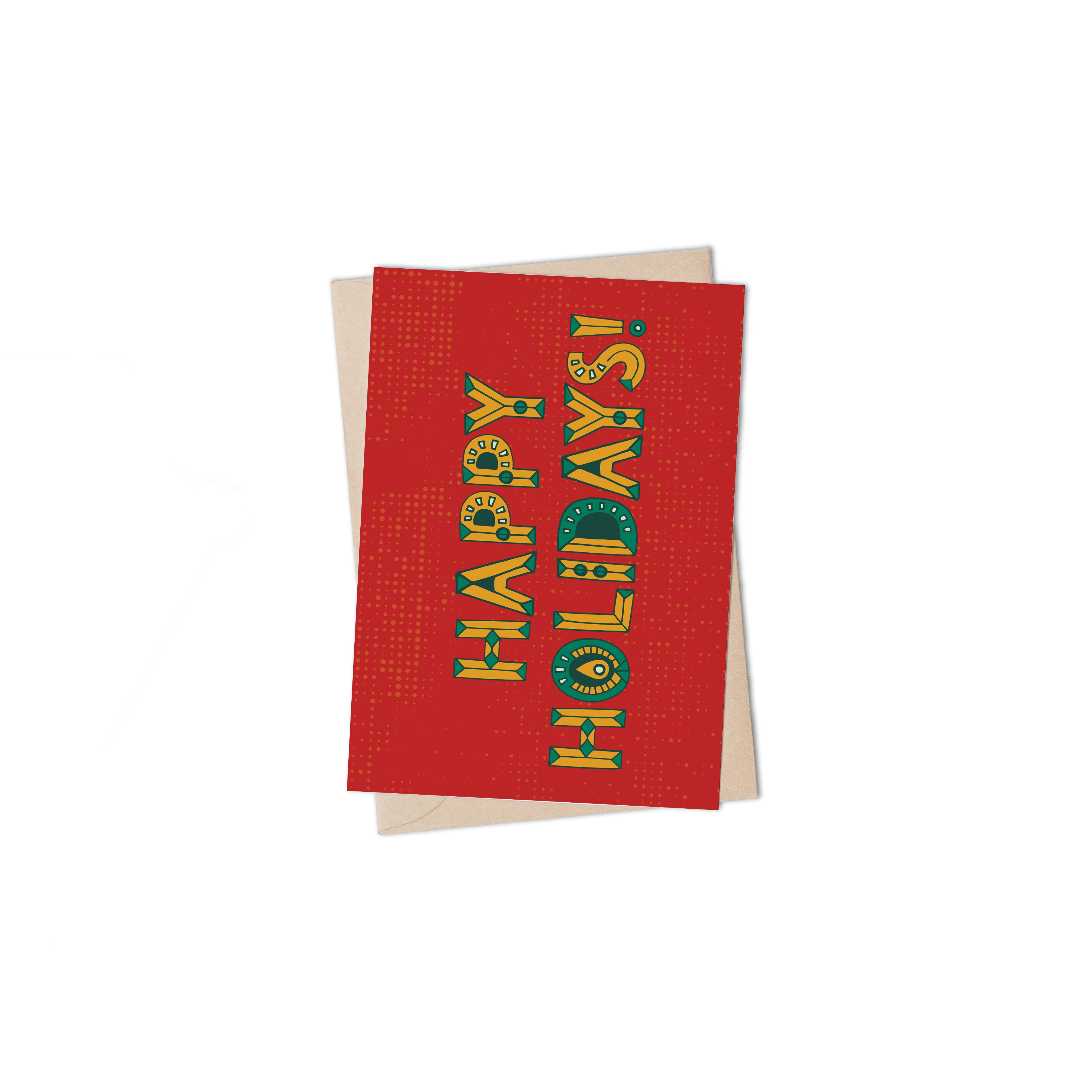 Happy Holidays Red Greeting Card by Lulu Kitololo
