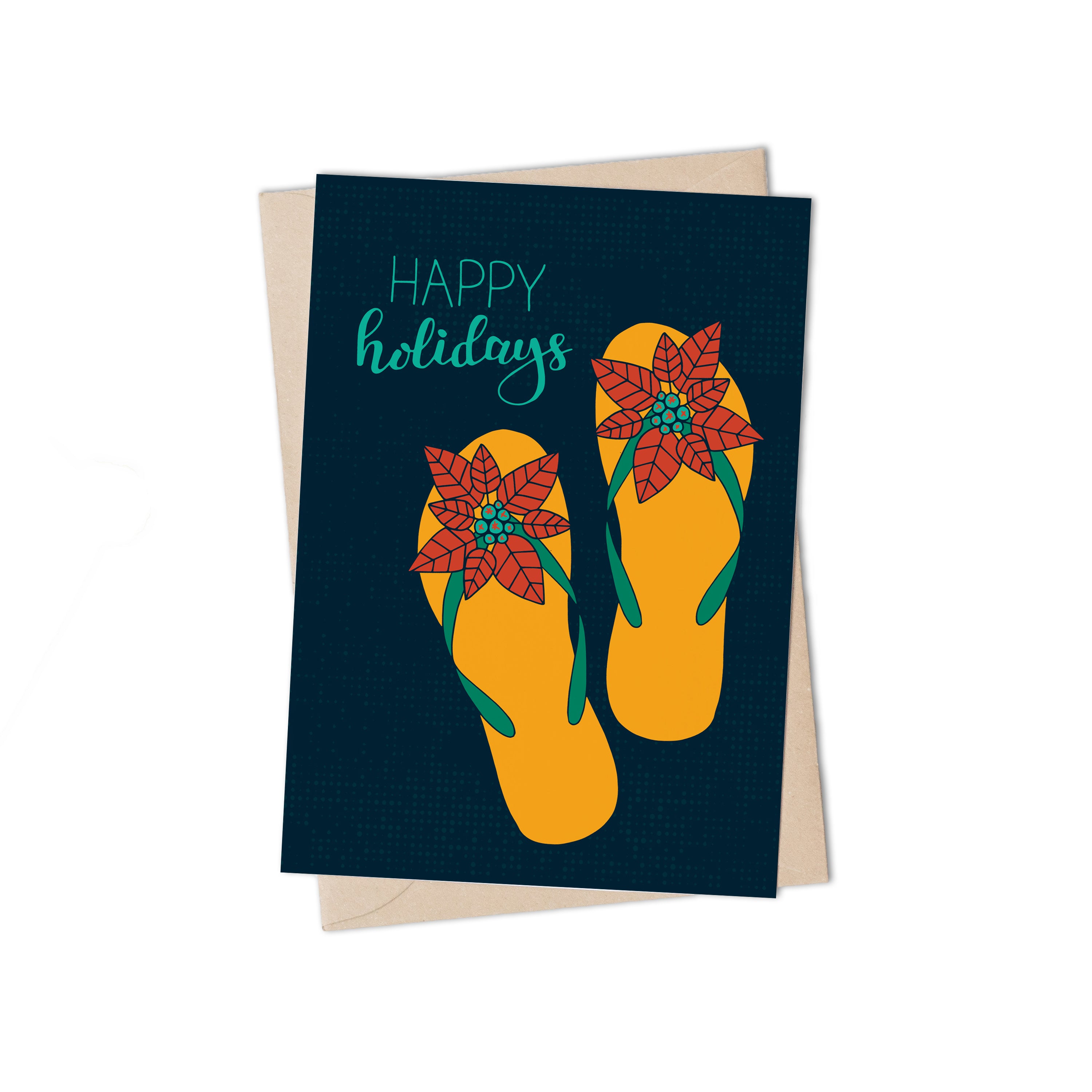 Poinsettia Flip Flops Dark