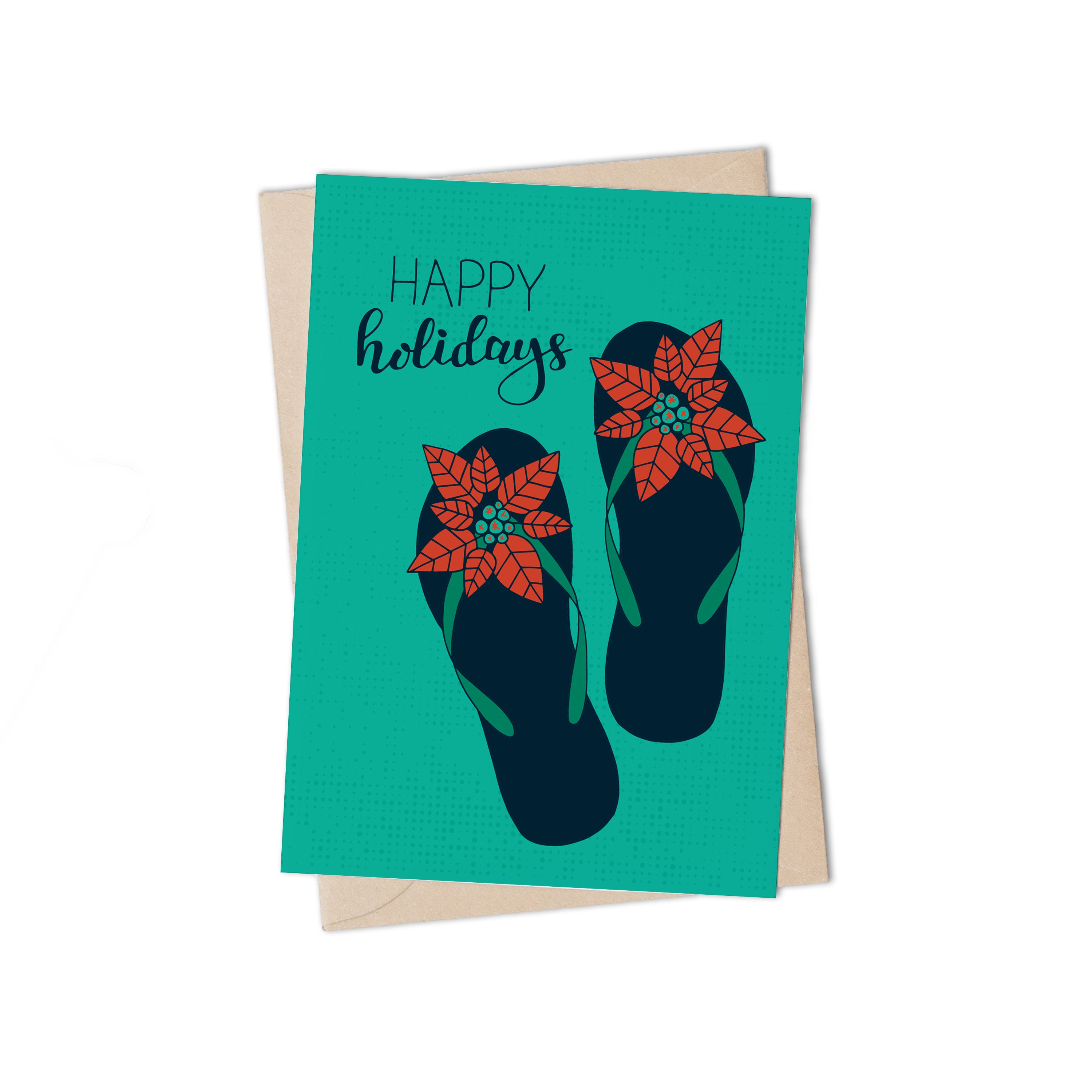 Poinsettia Flip Flops Green