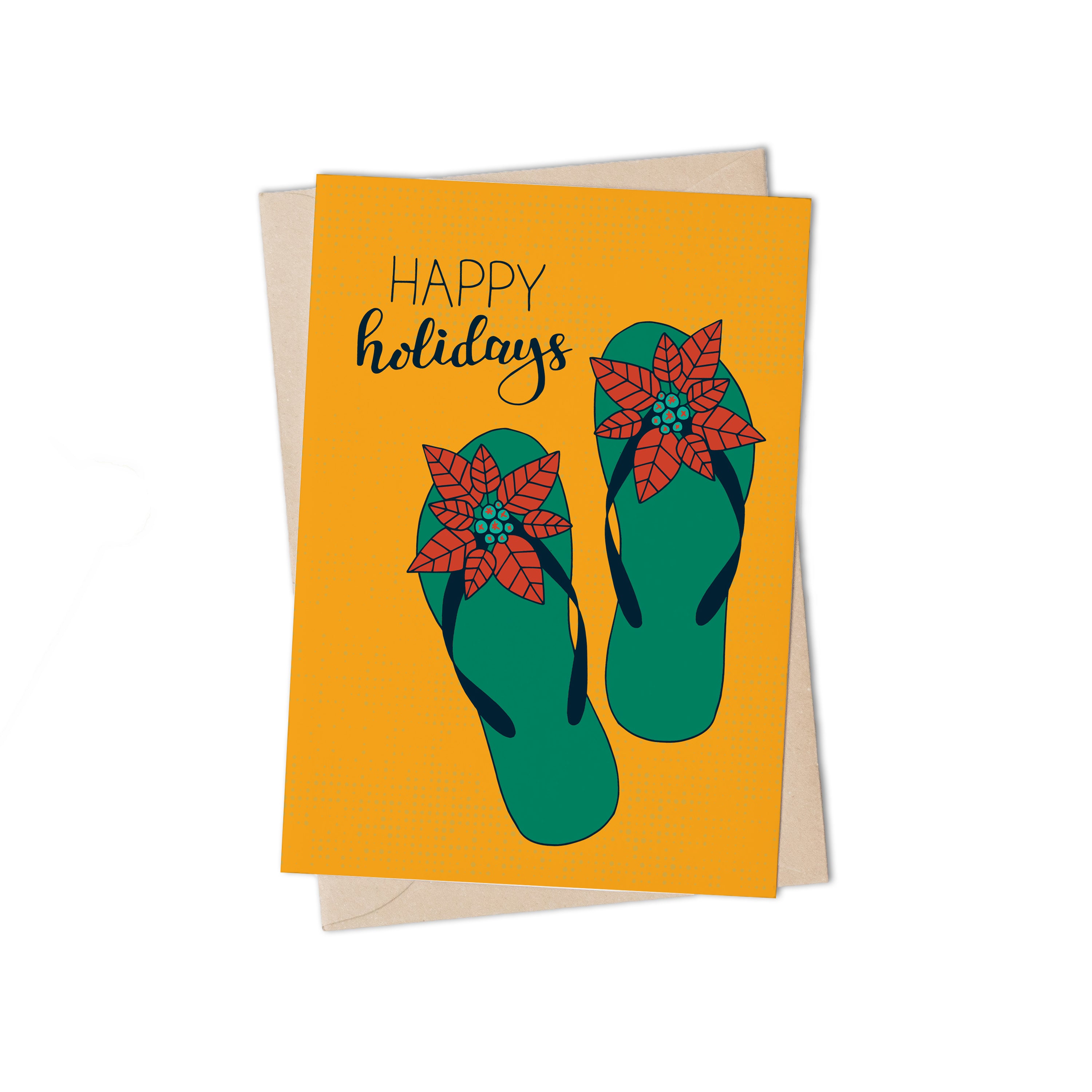 Poinsettia Flip Flops Yellow