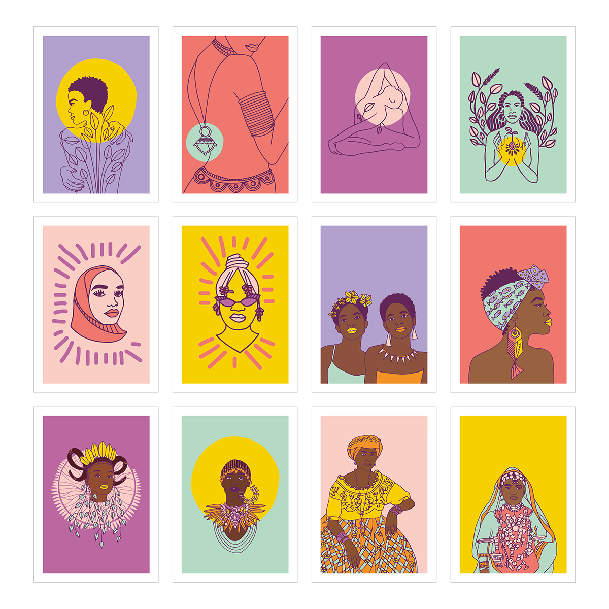 INTERNATIONAL WOMEN NOTECARD SET by Lulu Kitololo