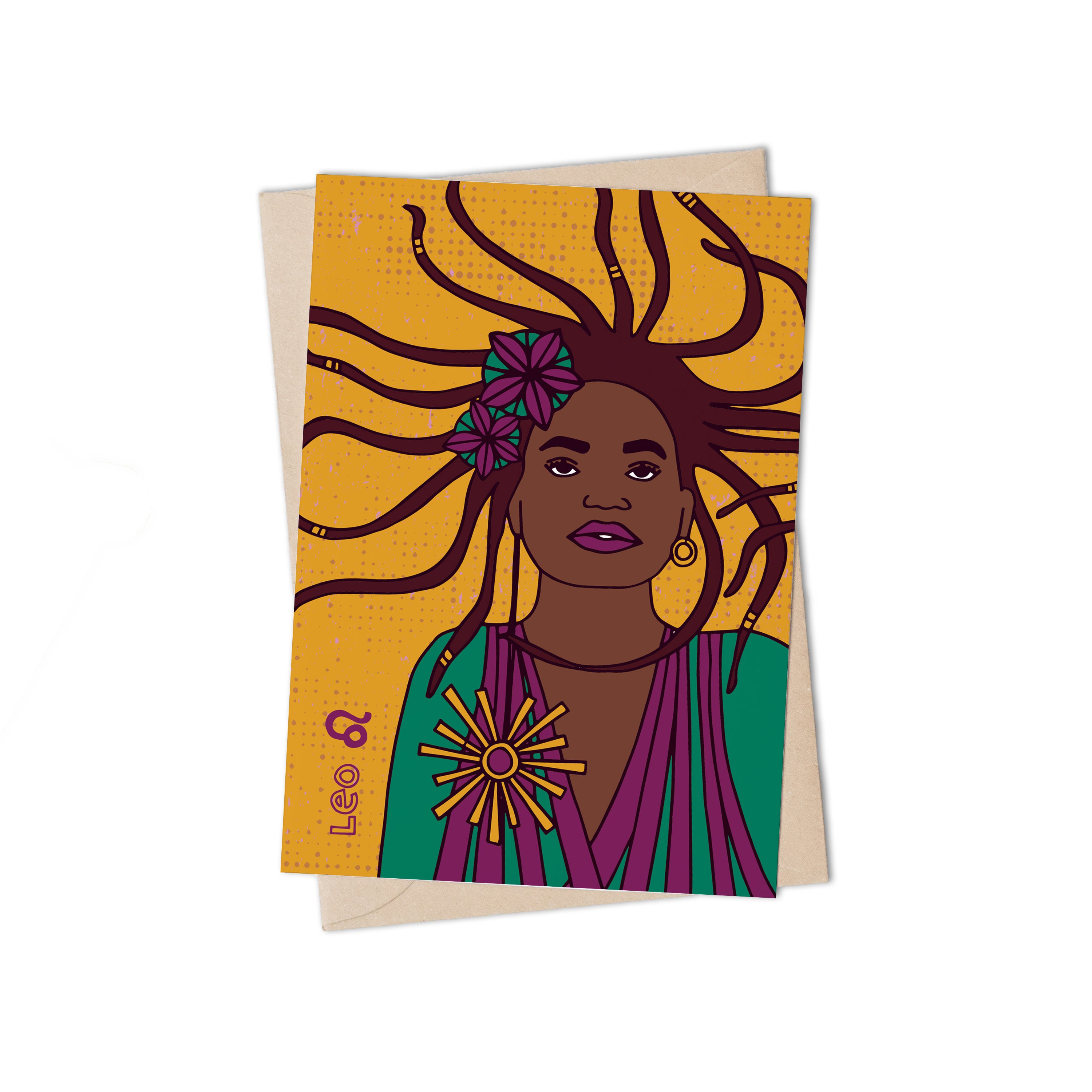 Zodiac Sign Leo Greeting Card Old