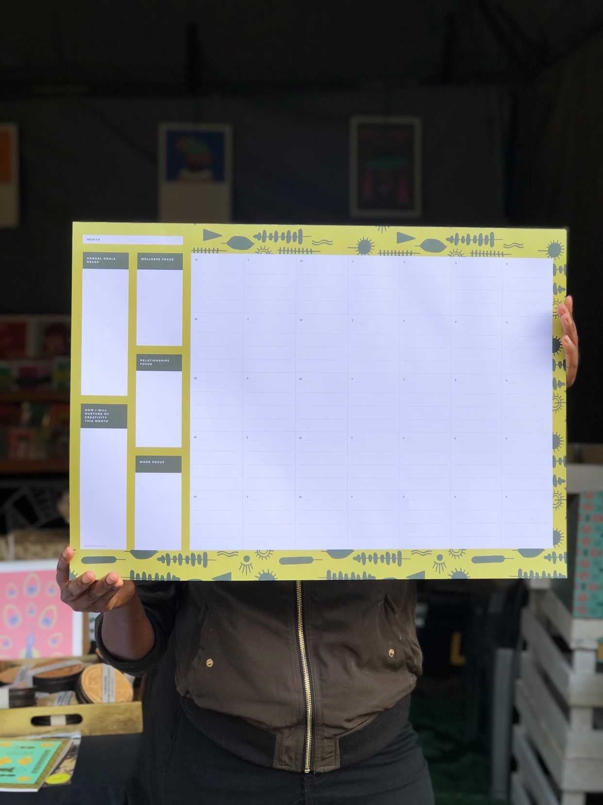Monthly Planner Pad Lime by Lulu Kitololo