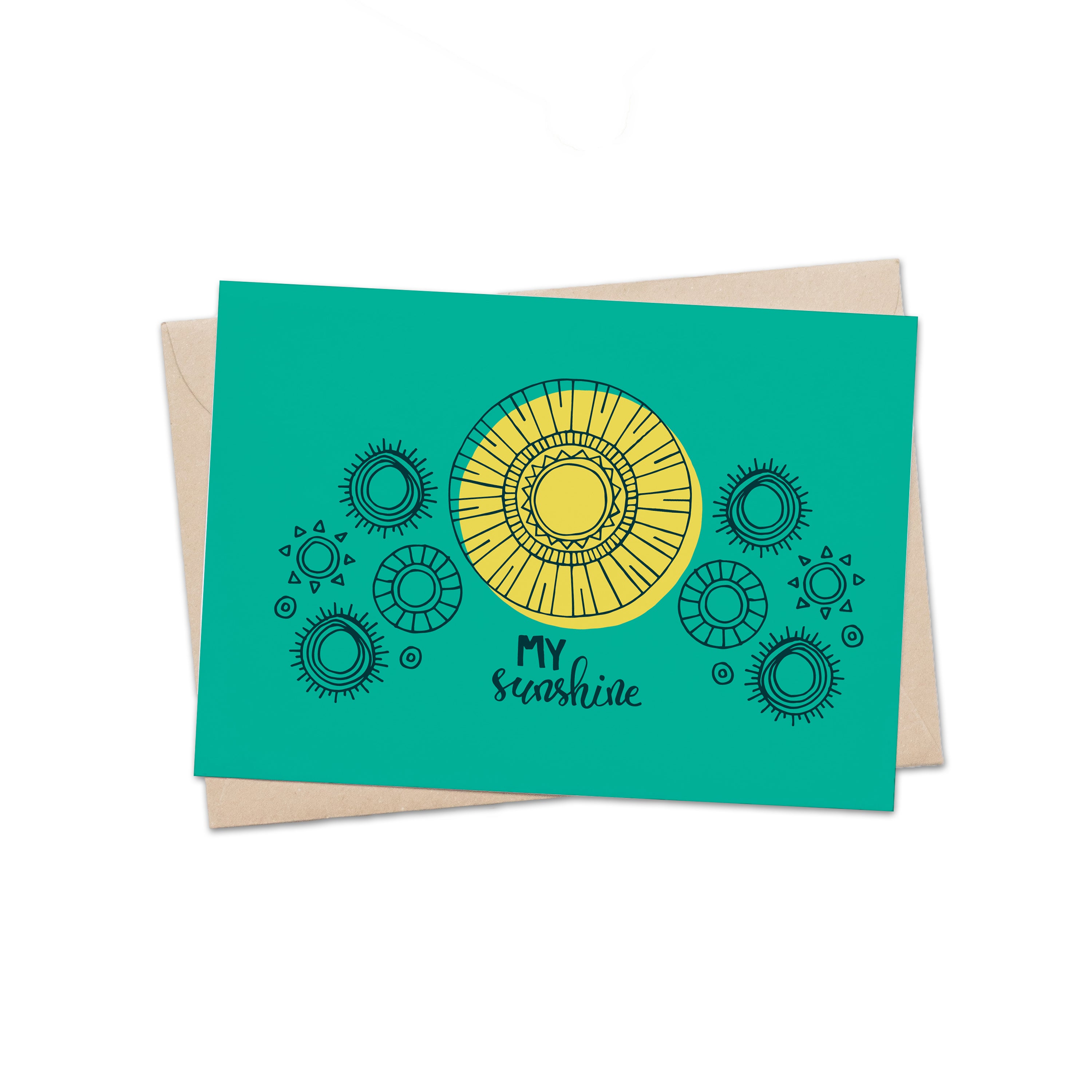 My  Sunshine Turquoise Greeting Card by Lulku Kitololo