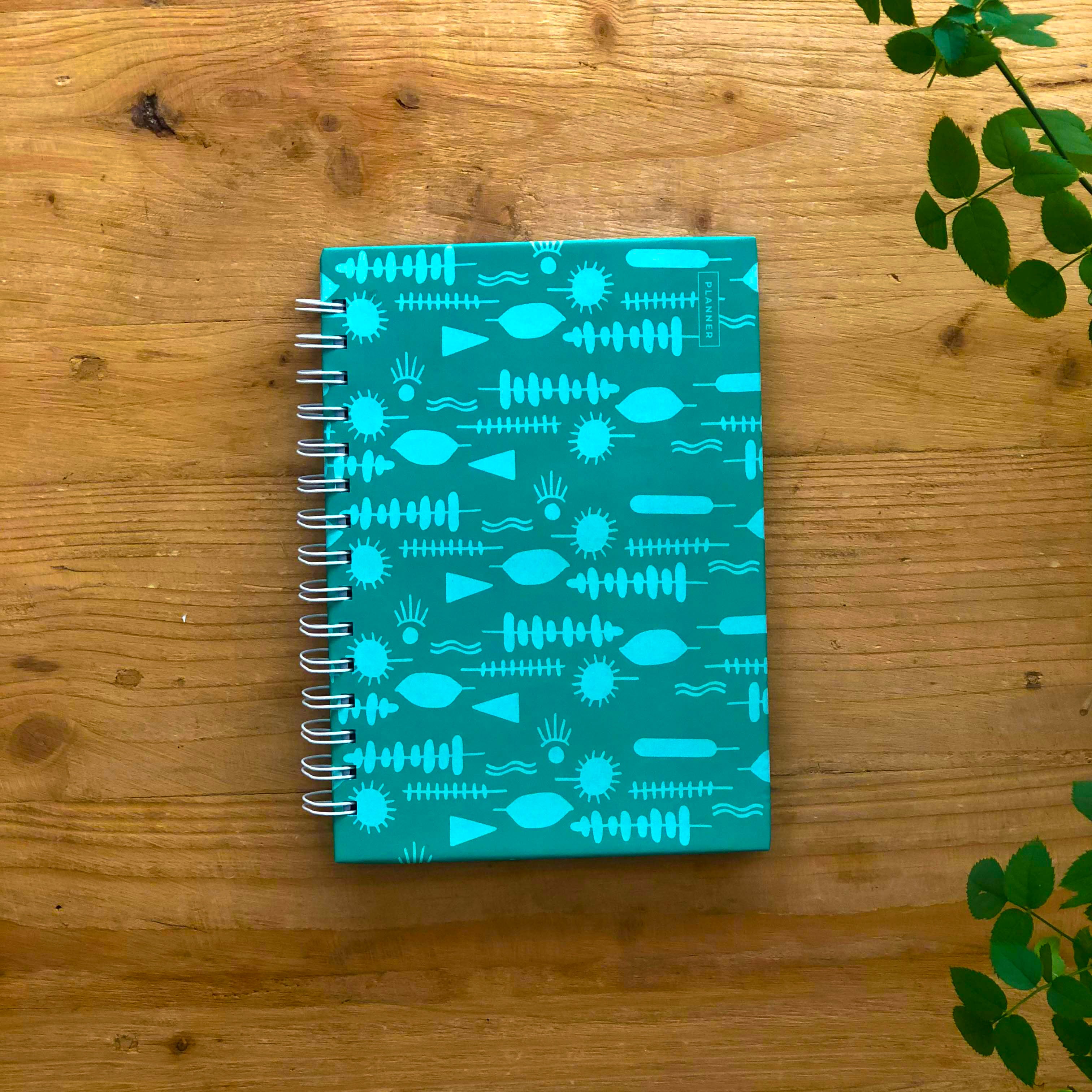 Nature Pattern Teal Creative confidence Planner by Lulu Kitololo