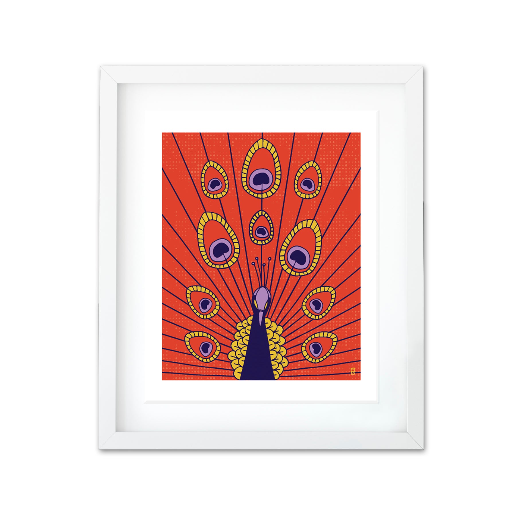 Shining Birds Peacock 8 by 10 Art Print