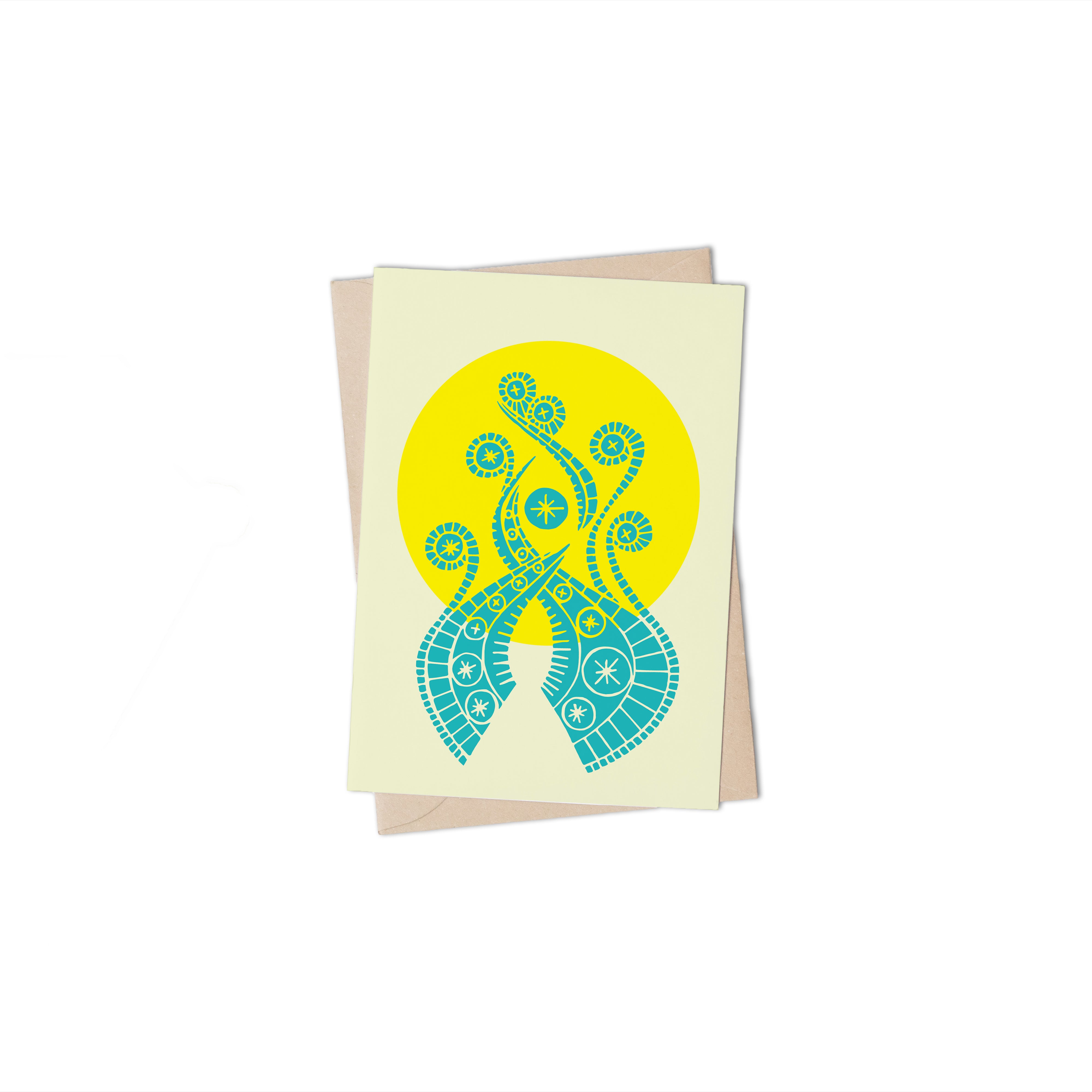 River Card Beige Greeting Card