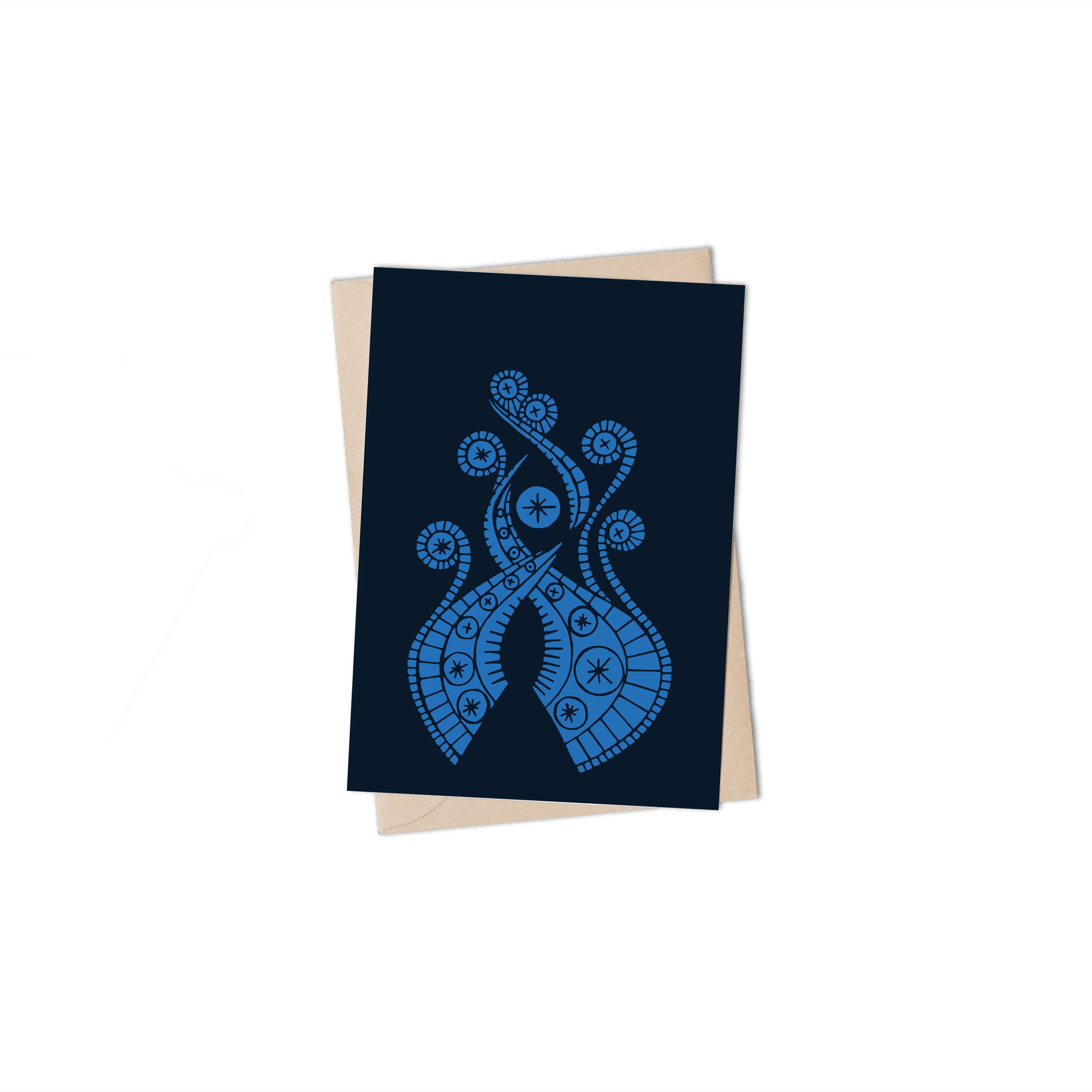 River Card Dark Greeting Card by Lulu Kitololo