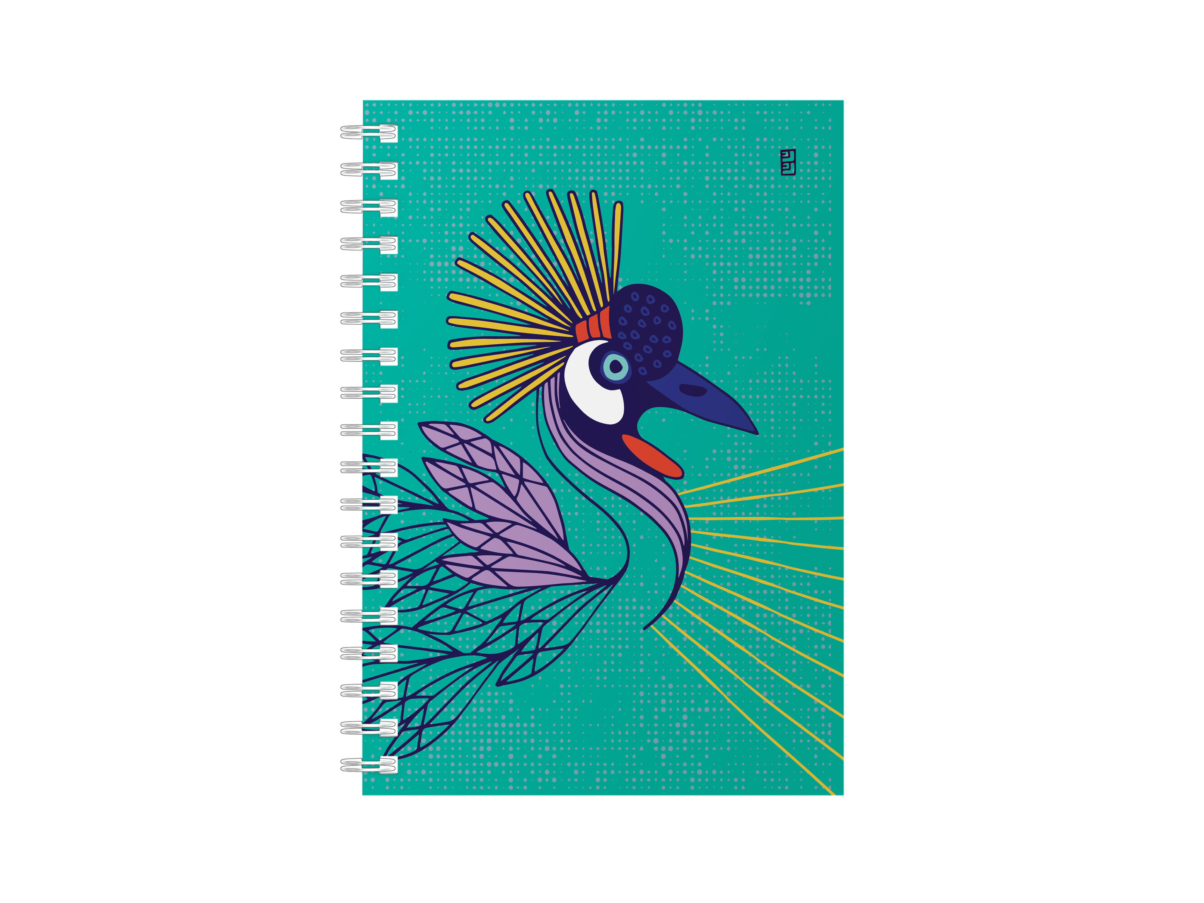 SHINING BIRDS CRANE SPIRAL NOTEBOOK by Lulu Kitololo