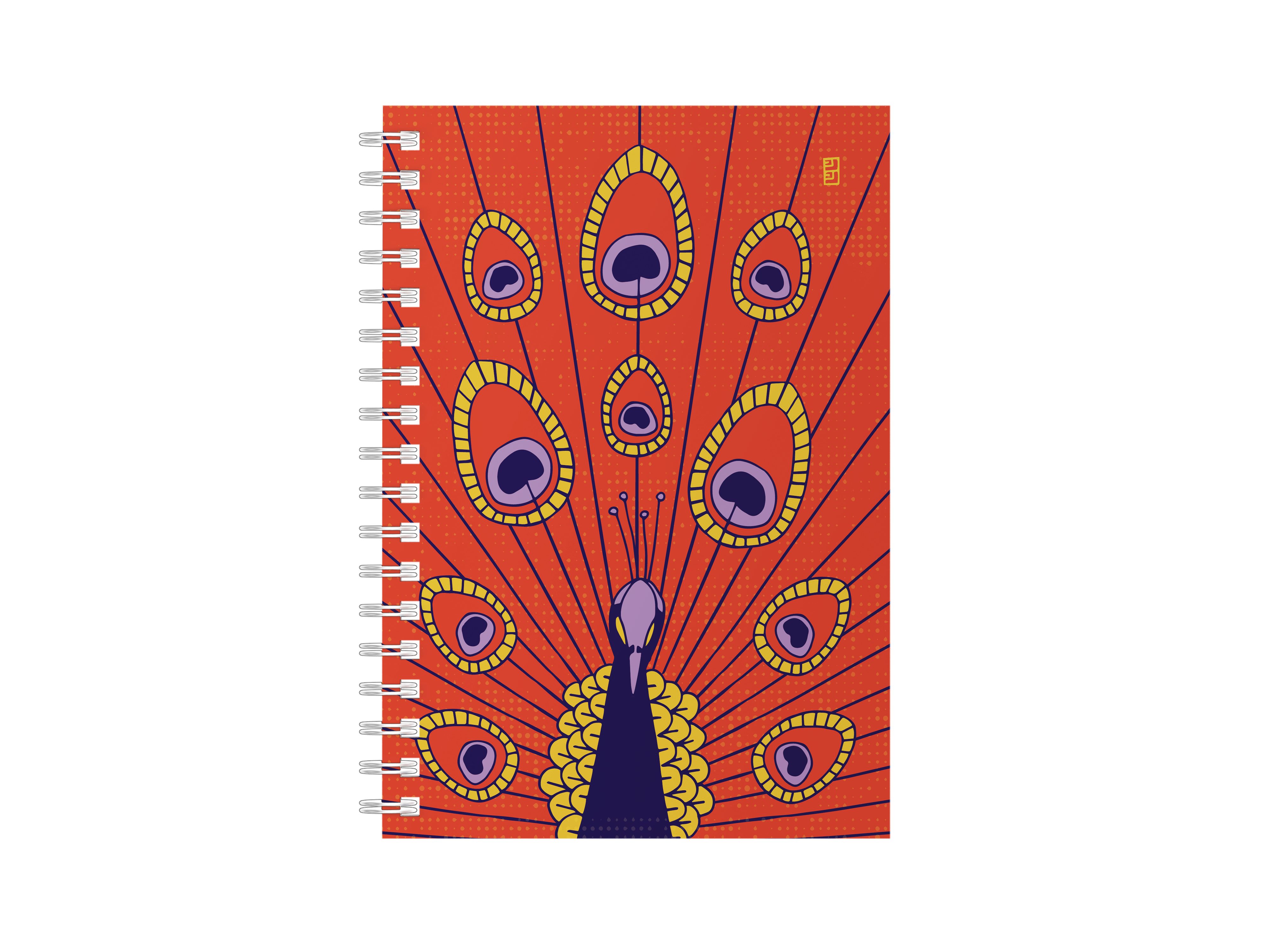 SHINING BIRDS PEACOCK SPIRAL NOTEBOOK by Lulu Kitololo